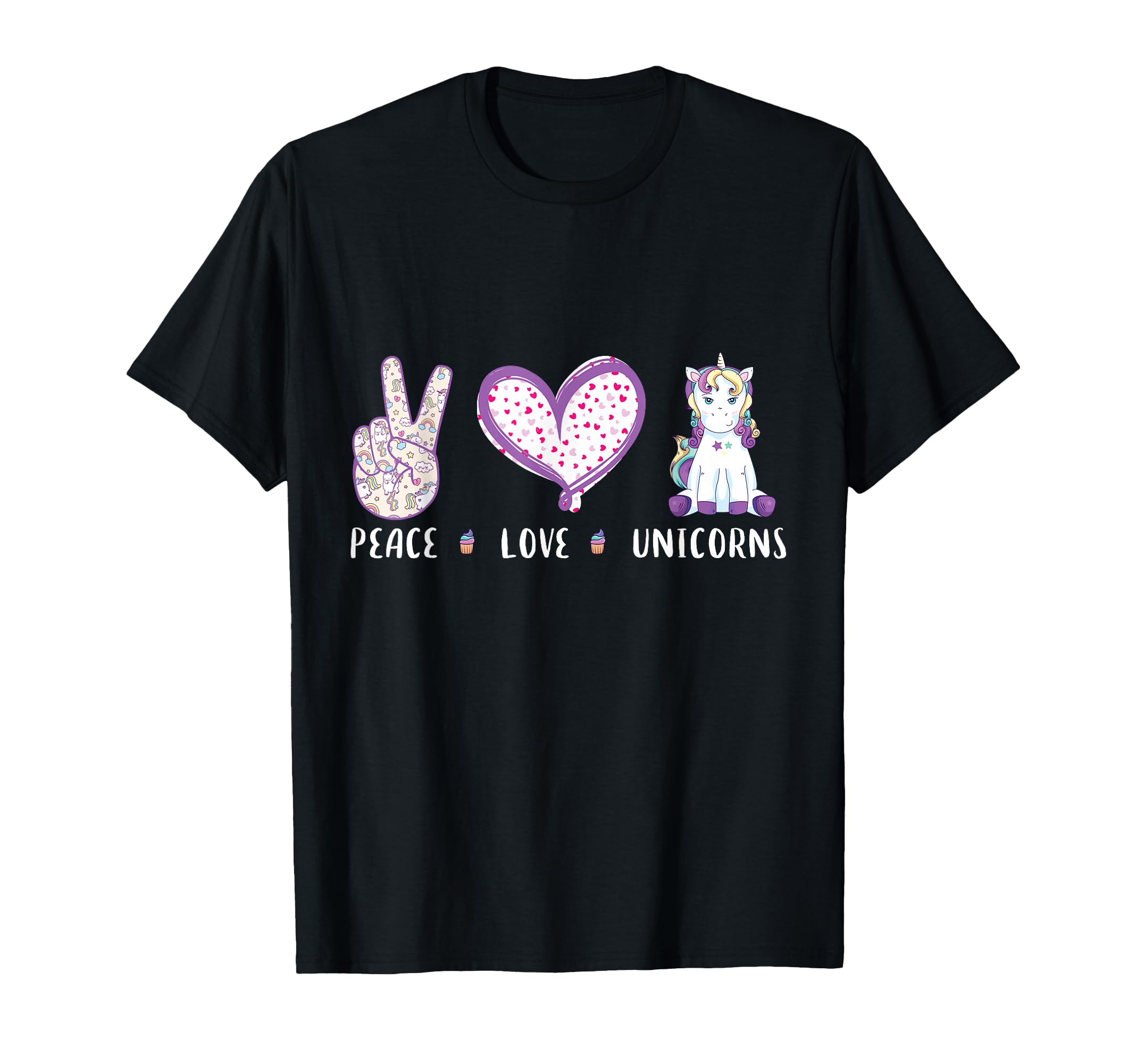 Peace Love Unicorns Gifts Children T-Shirt - Unique Graphic Unisex - T-Shirt, Sweatshirt, Hoodie