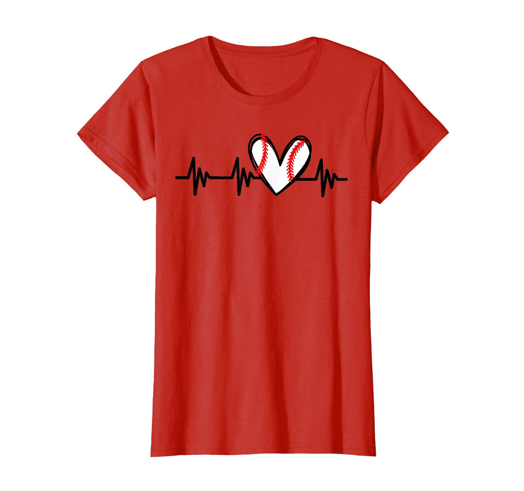 Heartbeat Baseball Heart Love Sports T-Shirt - Custom Art Print for Adults - T-Shirt, Sweatshirt, Hoodie