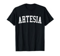 Artesia Nm Distressed White Varsity T-Shirt - Novelty Apparel Unisex - T-Shirt, Sweatshirt, Hoodie