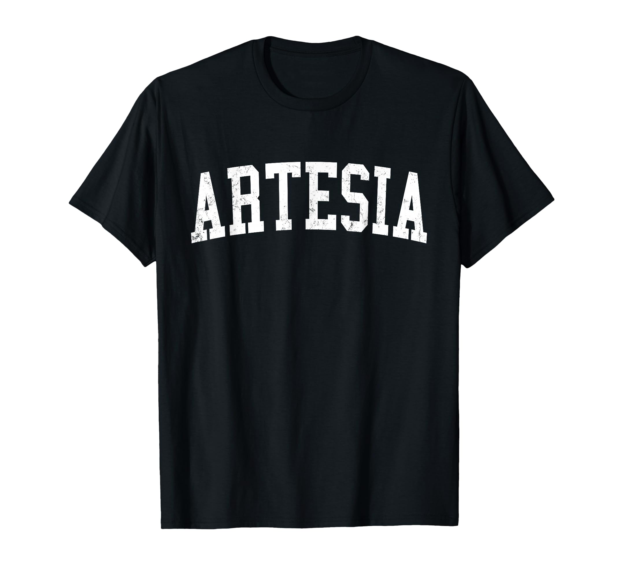 Artesia Nm Distressed White Varsity T-Shirt - Novelty Apparel Unisex - T-Shirt, Sweatshirt, Hoodie