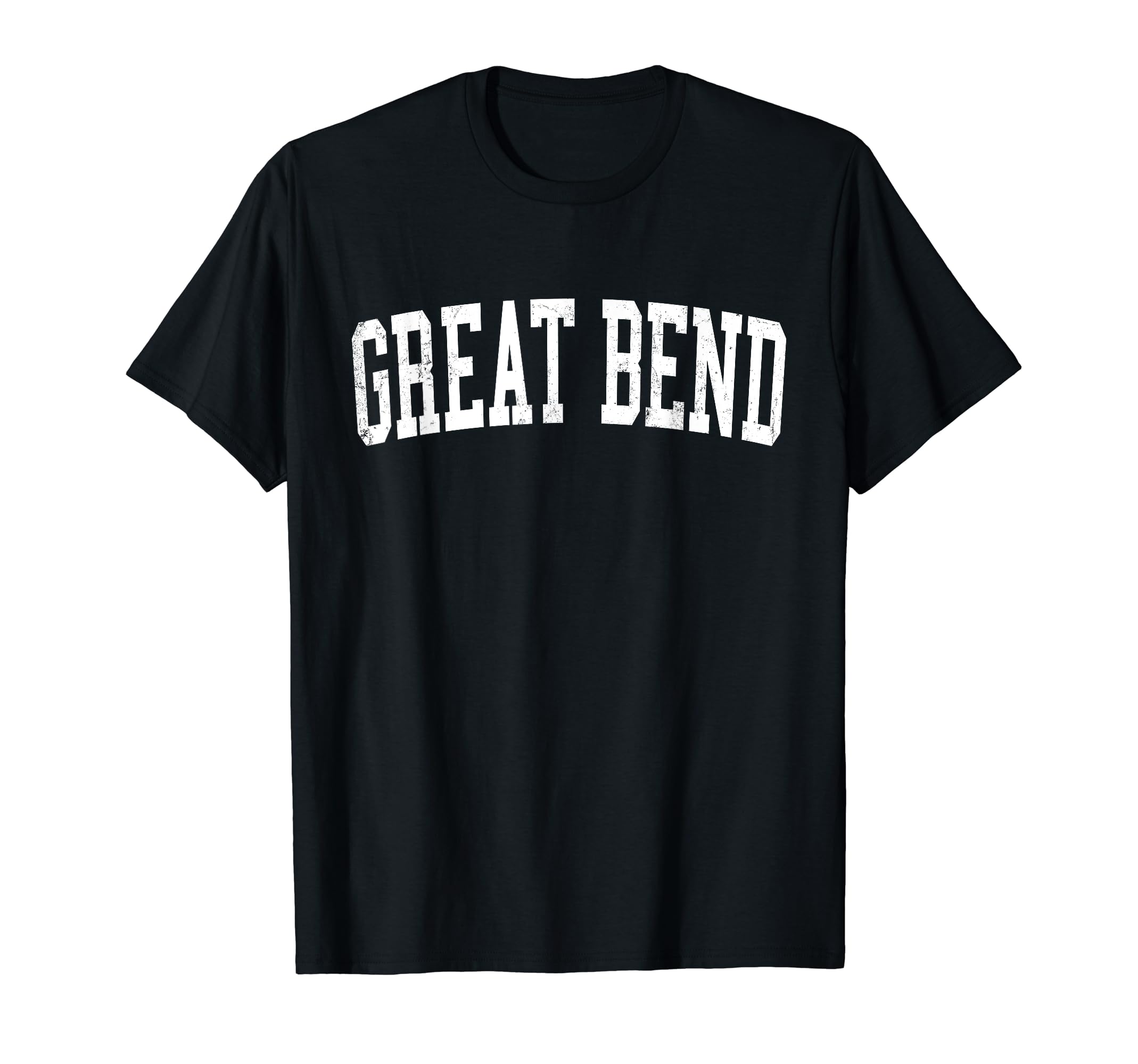 Great Bend Ks Distressed White Varsity T-Shirt - Novelty Apparel for Adults - T-Shirt, Sweatshirt, Hoodie