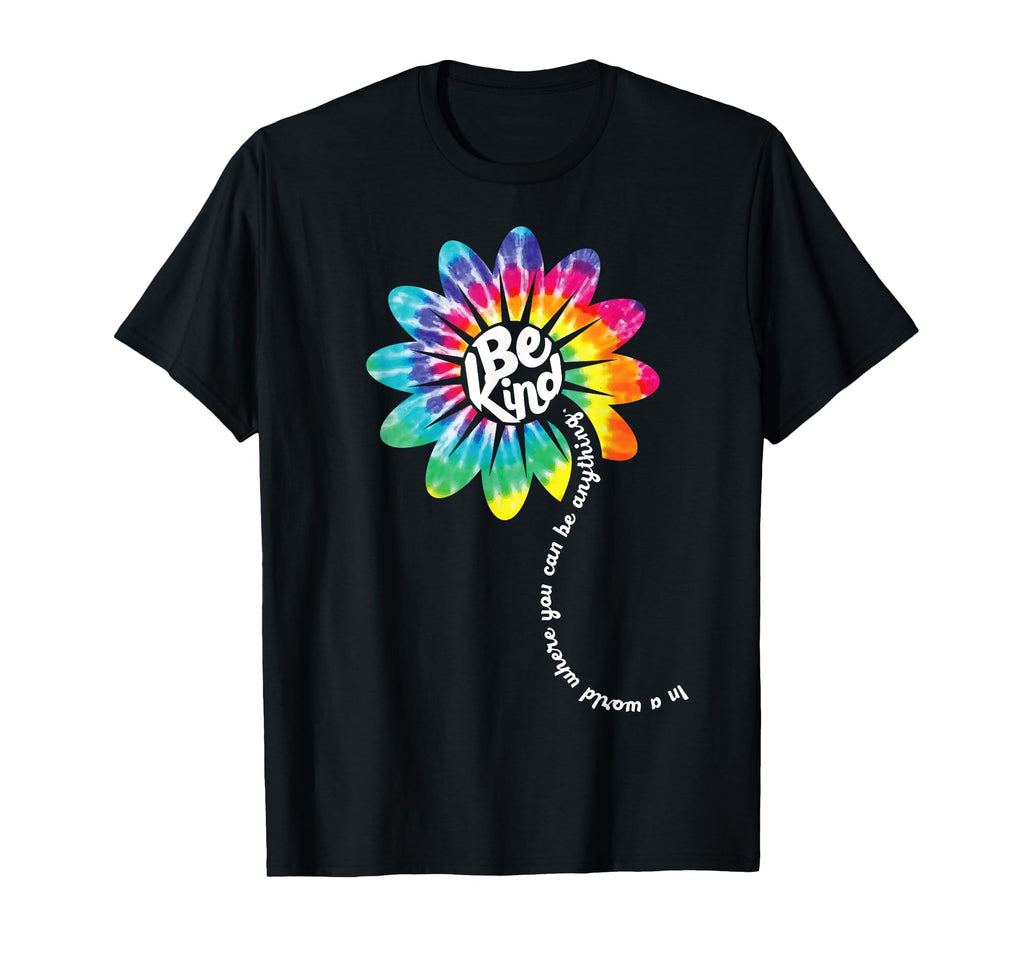 Be Kind Groovy Tie Dye Flower Power T-Shirt - Unique Graphic Men Women - T-Shirt, Sweatshirt, Hoodie