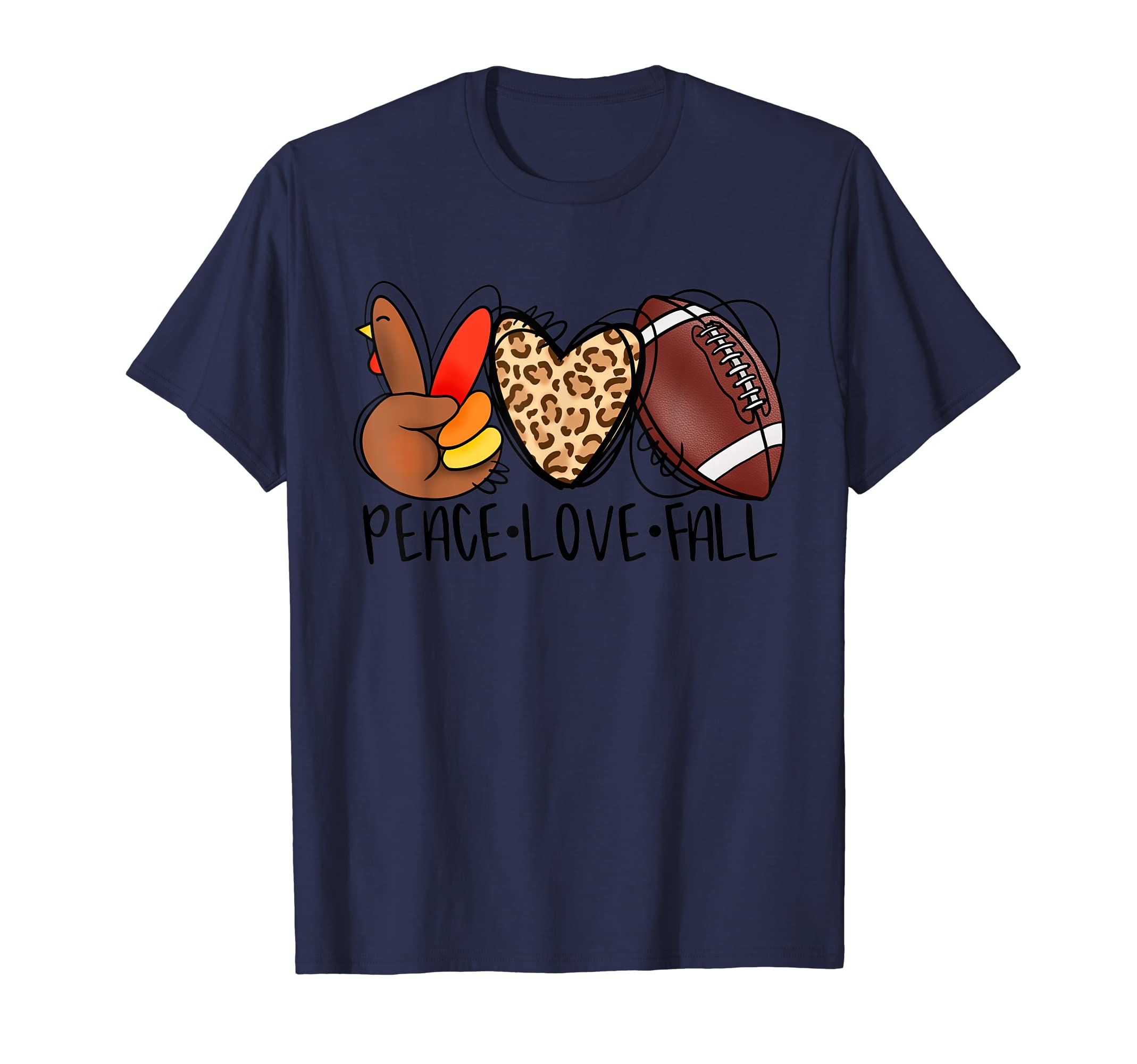 Thanksgiving Football Leopard Heart T-Shirt - Trendy Graphic for Adults - T-Shirt, Sweatshirt, Hoodie