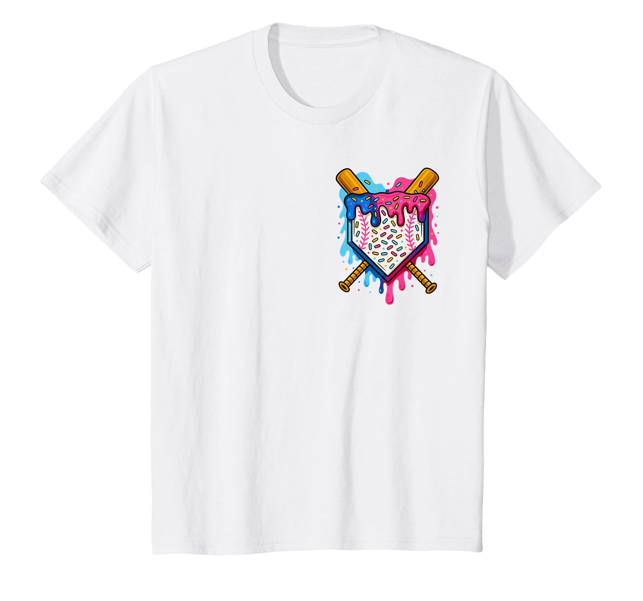 Baseball Ice Cream Drip Baseball T-Shirt - Trendy Graphic Men Women - T-Shirt, Sweatshirt, Hoodie