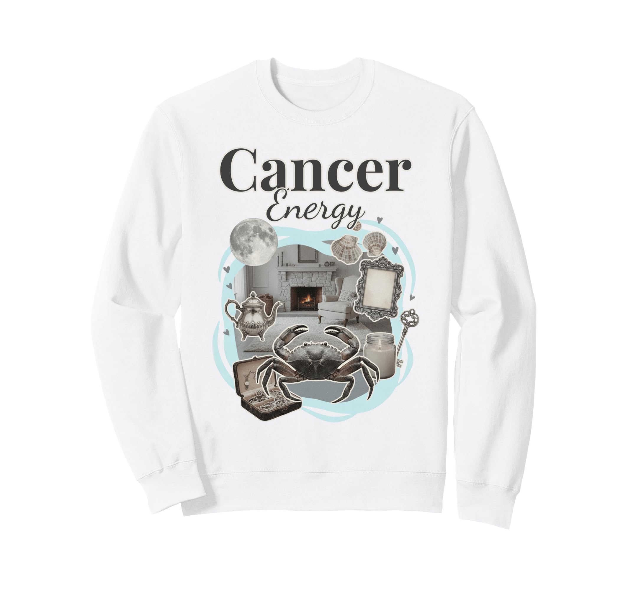 Cancer Energy Zodiac Birthday Y2K Sweatshirt - Graphic Print Unisex - T-Shirt, Sweatshirt, Hoodie