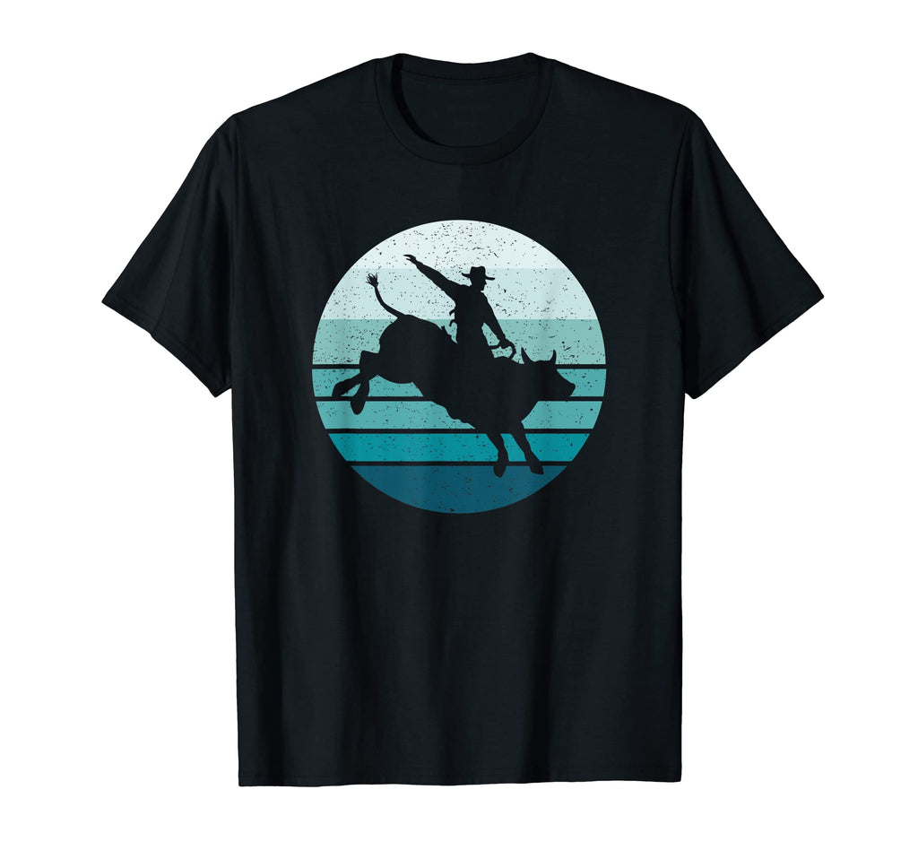 Bull Rider Bull Riding Rodeo Blue Striped T-Shirt - Unique Graphic Unisex - T-Shirt, Sweatshirt, Hoodie