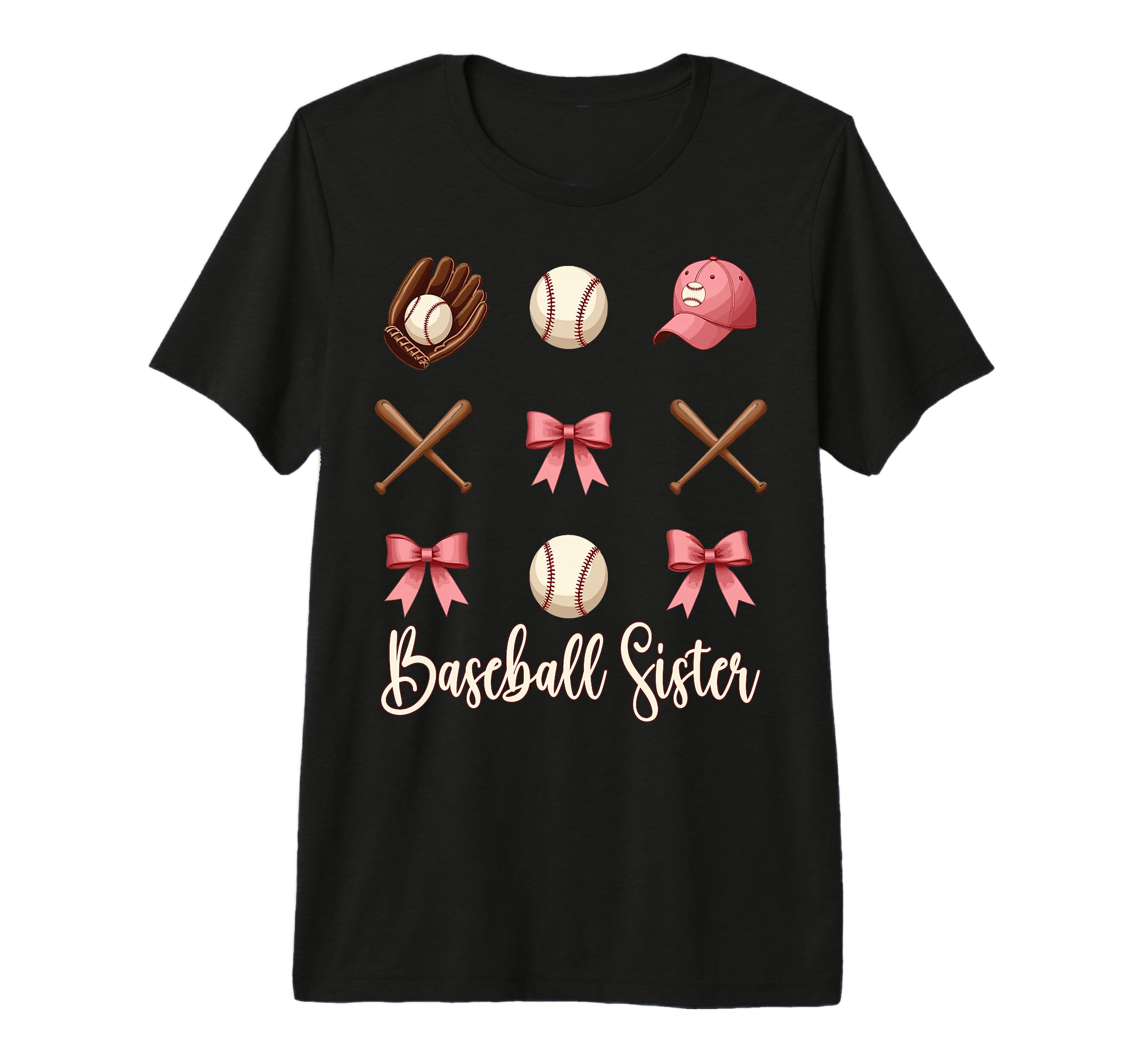 Baseball Sister Funny Coquette Bow T-Shirt - Minimalist Print Men Women - T-Shirt, Sweatshirt, Hoodie