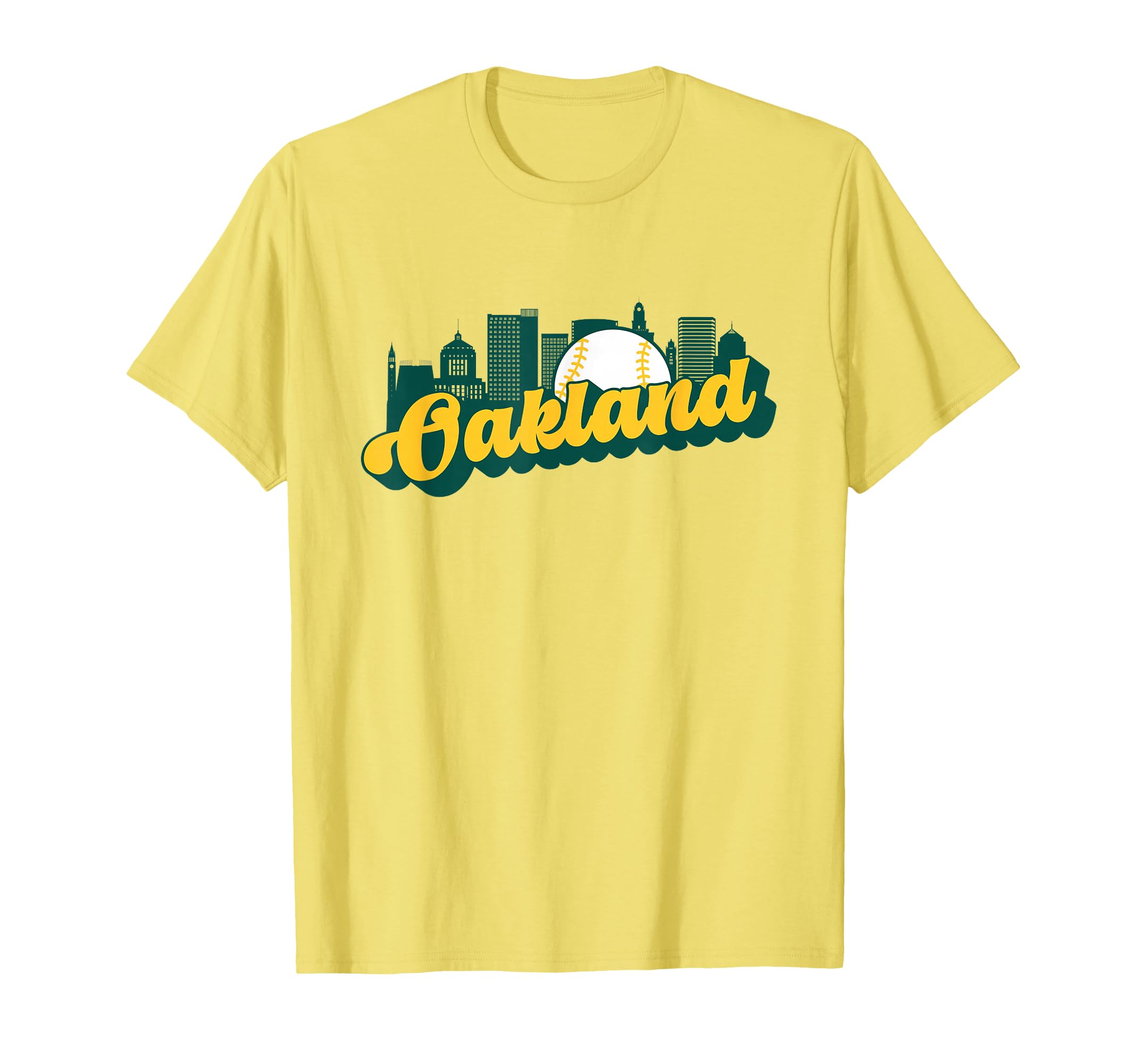 Oakland Baseball City Skyline Baseball T-Shirt - Unique Graphic Unisex - T-Shirt, Sweatshirt, Hoodie