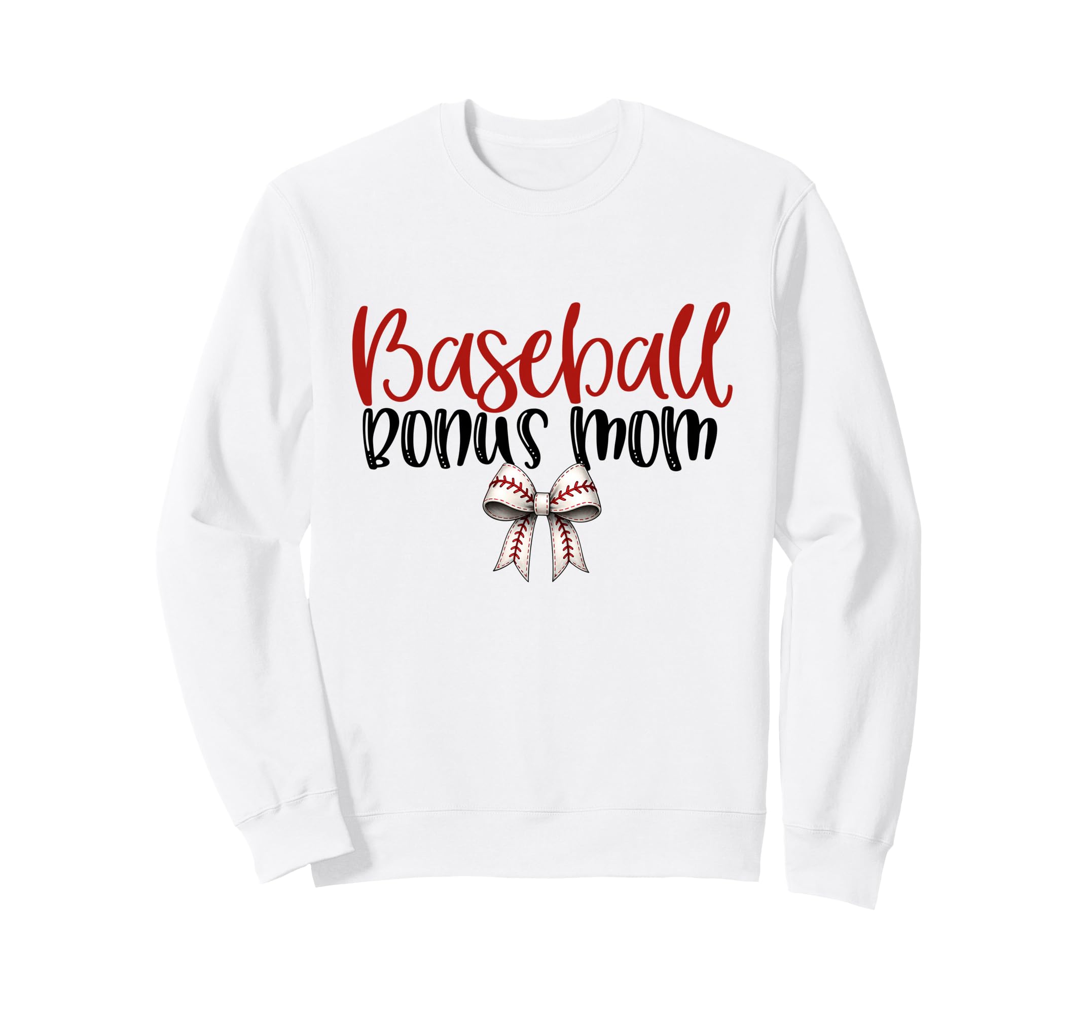 Baseball Bonus Mom Coquette Bow Sweatshirt - Fun Novelty Design for Adults - T-Shirt, Sweatshirt, Hoodie