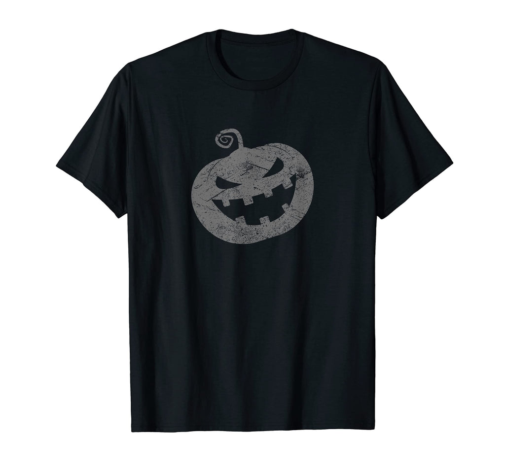 Scary Halloween Pumpkin Dark Distressed T-Shirt - Custom Art Print Unisex - T-Shirt, Sweatshirt, Hoodie