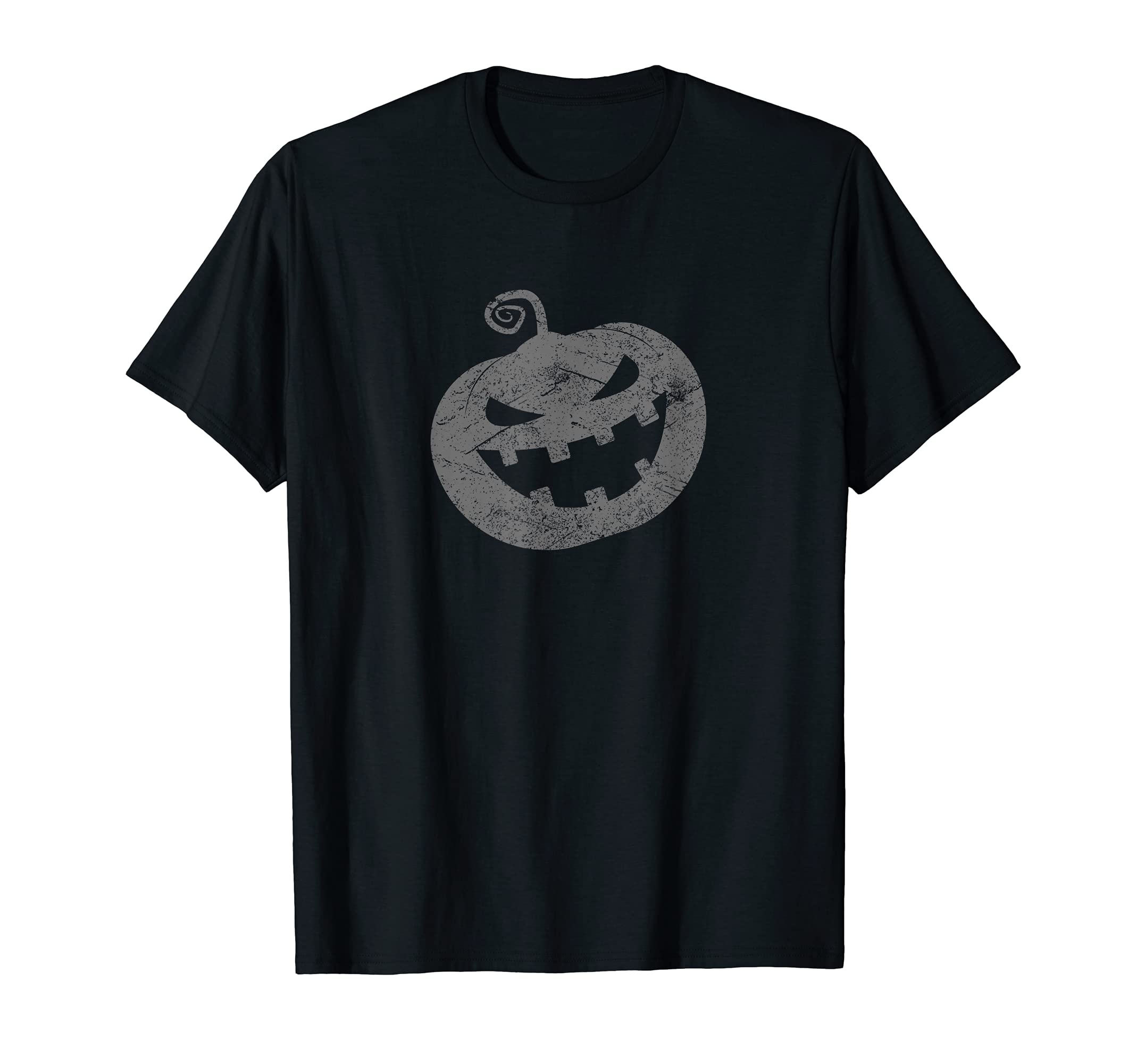 Scary Halloween Pumpkin Dark Distressed T-Shirt - Custom Art Print Unisex - T-Shirt, Sweatshirt, Hoodie