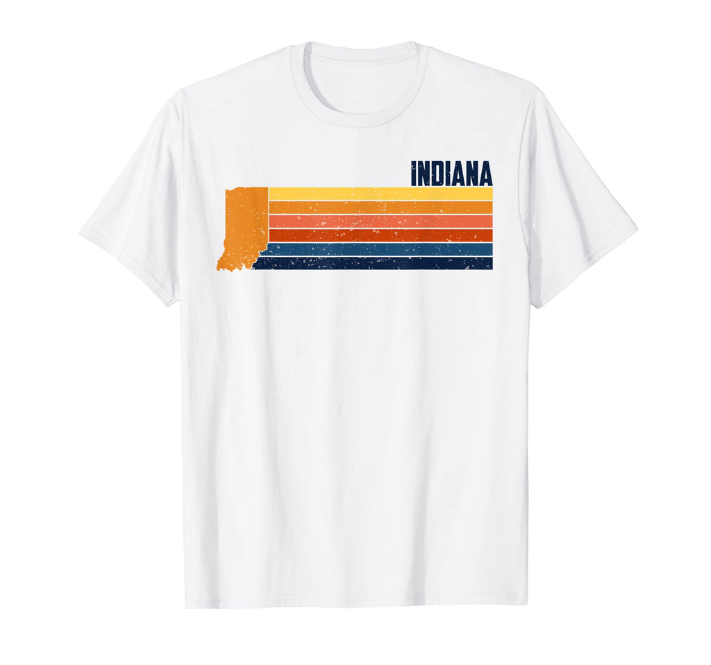 Indiana Us State Map Stripes T-Shirt - Graphic Print Unisex - T-Shirt, Sweatshirt, Hoodie