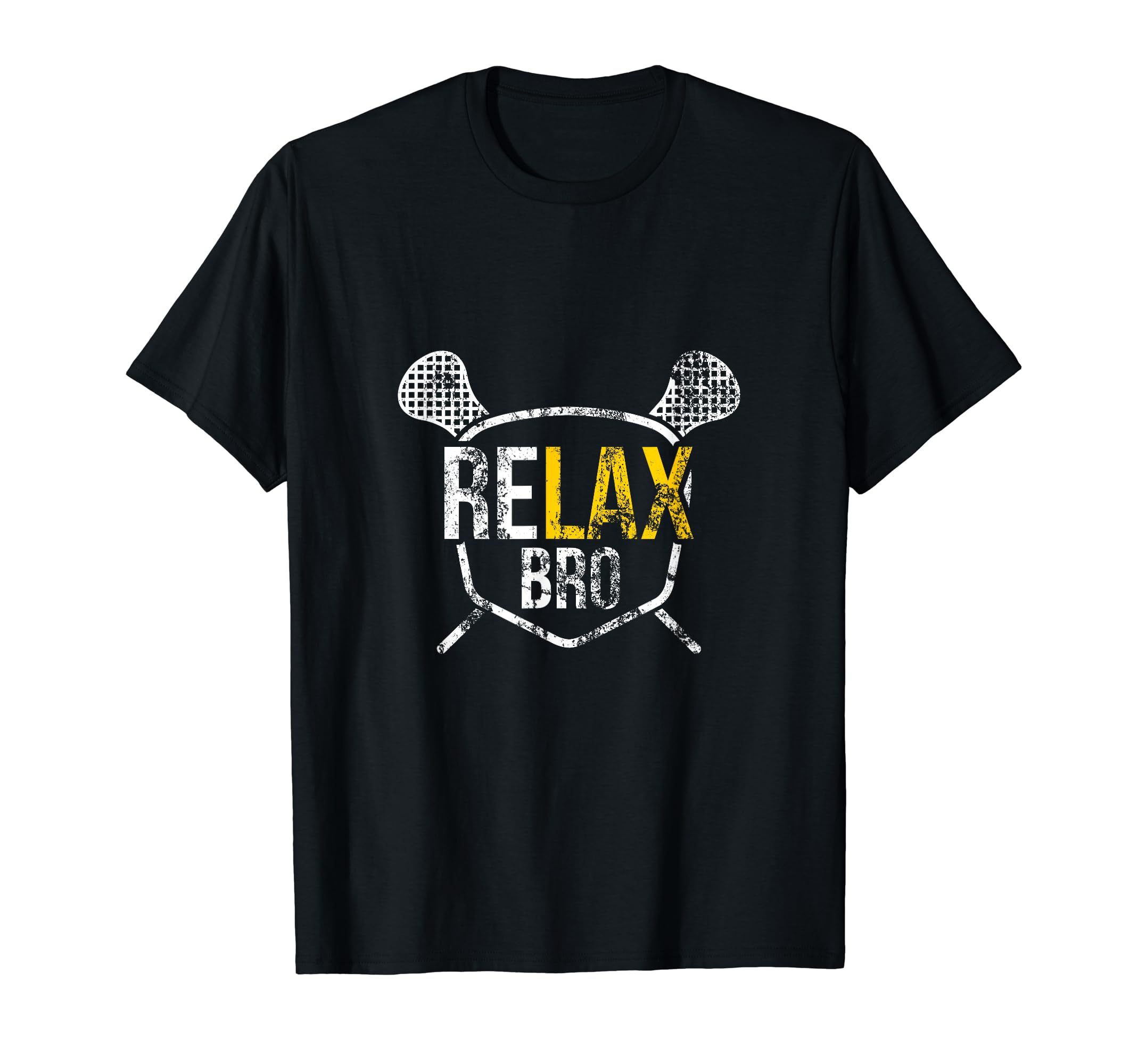 Relax Bro Lacrosse Funny Distressed Lax T-Shirt - Graphic Print for Adults - T-Shirt, Sweatshirt, Hoodie