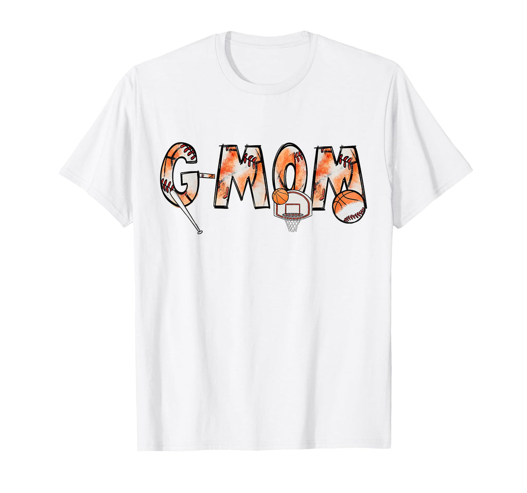 G Mom Both Half Basketball Baseball T-Shirt - Trendy Graphic for Adults - T-Shirt, Sweatshirt, Hoodie