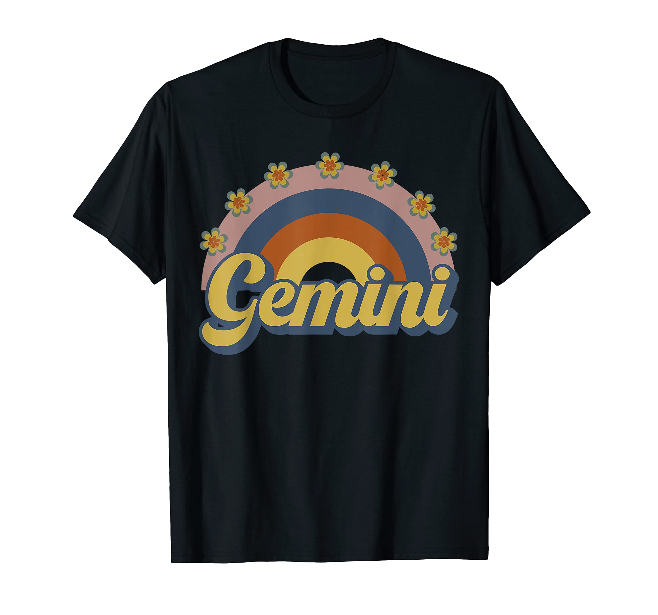 Gemini Flower Power 70S 60S Rainbow T-Shirt - Fun Novelty Design Unisex - T-Shirt, Sweatshirt, Hoodie