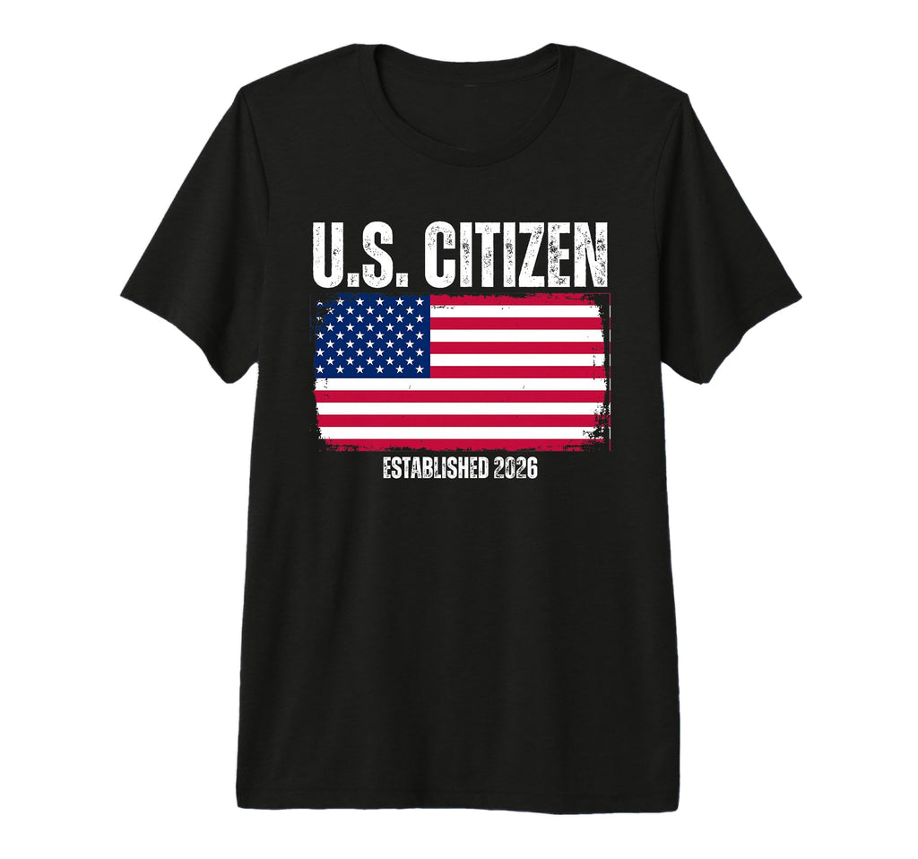 New Us Citizen Est 2026 Distressed T-Shirt - Aesthetic Graphic for Adults - T-Shirt, Sweatshirt, Hoodie