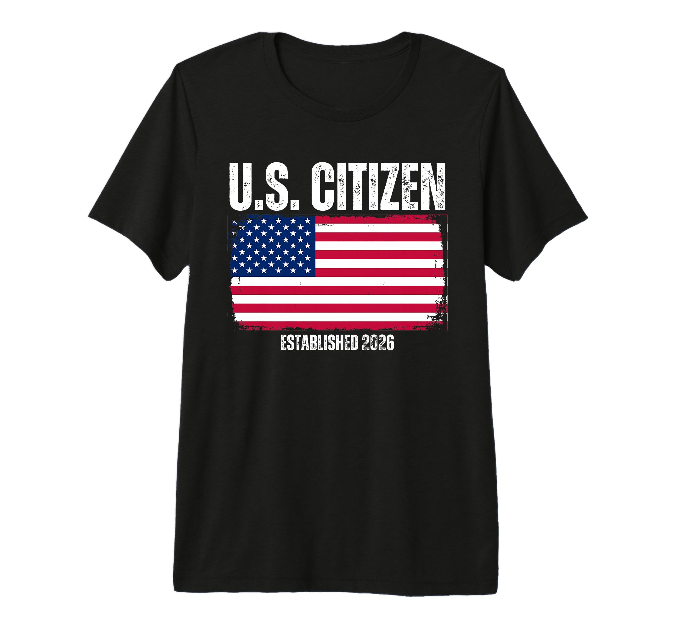 New Us Citizen Est 2026 Distressed T-Shirt - Aesthetic Graphic for Adults - T-Shirt, Sweatshirt, Hoodie