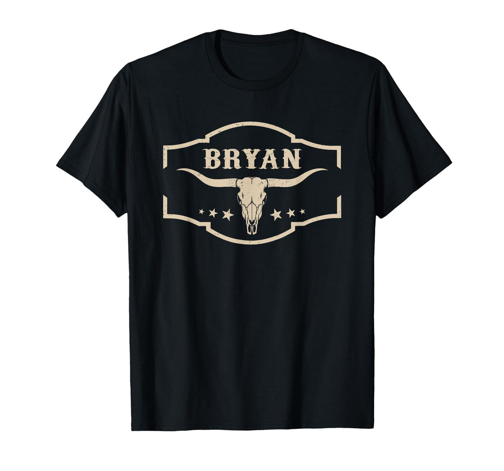 Bryan Personalized Name Bull Skull T-Shirt - Aesthetic Graphic Men Women - T-Shirt, Sweatshirt, Hoodie
