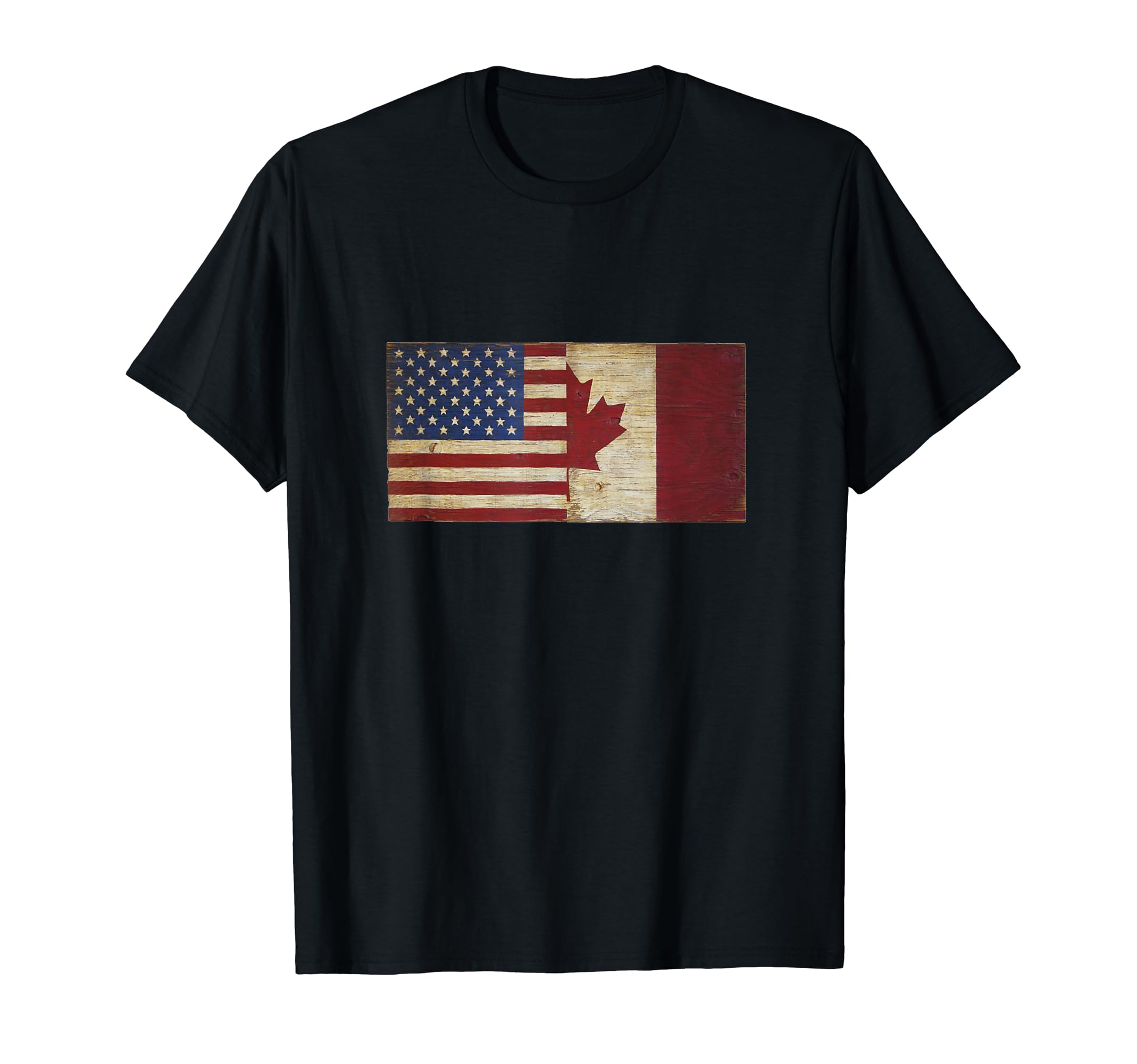 American Canadian Flag Distressed T-Shirt - Trendy Graphic Men Women - T-Shirt, Sweatshirt, Hoodie
