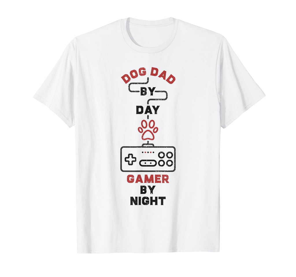 Dog Dad Day Gamer Night Gaming T-Shirt - Minimalist Print Men Women - T-Shirt, Sweatshirt, Hoodie