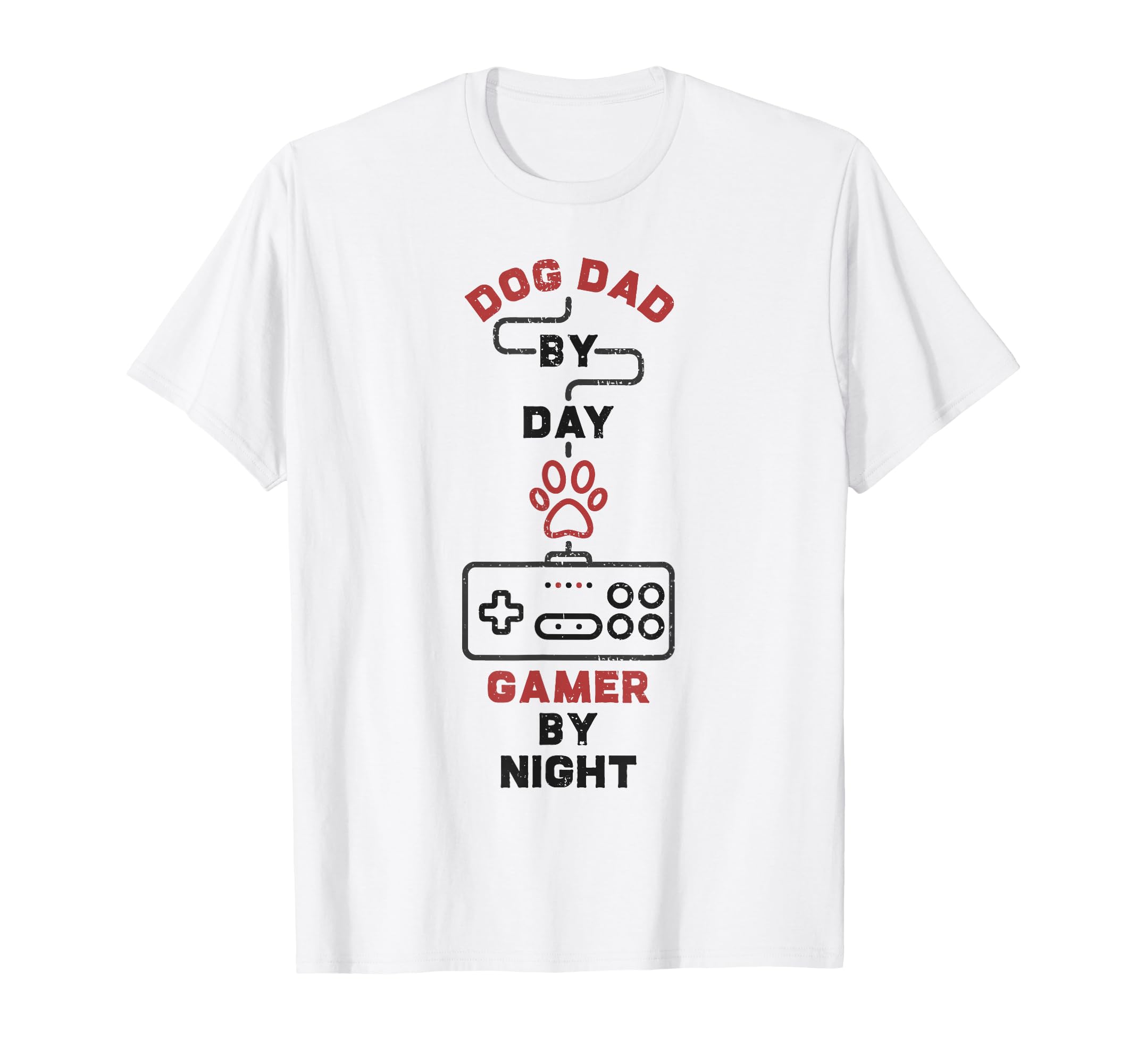 Dog Dad Day Gamer Night Gaming T-Shirt - Minimalist Print Men Women - T-Shirt, Sweatshirt, Hoodie