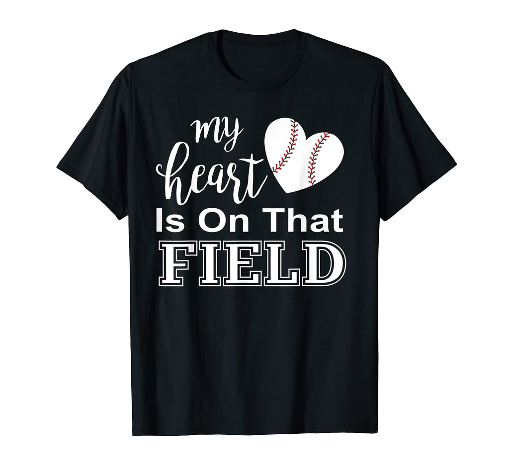 Baseball Mom My Heart Is That T-Shirt - Casual Everyday Wear for Adults - T-Shirt, Sweatshirt, Hoodie