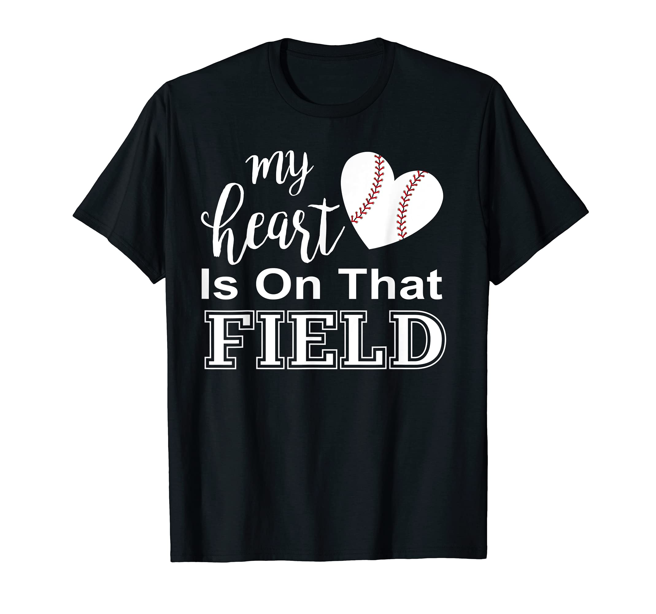 Baseball Mom My Heart Is That T-Shirt - Casual Everyday Wear for Adults - T-Shirt, Sweatshirt, Hoodie