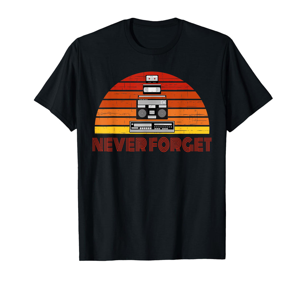 Never Forget 80S Vhs Beta Cassette Tape T-Shirt - Unique Graphic Unisex - T-Shirt, Sweatshirt, Hoodie