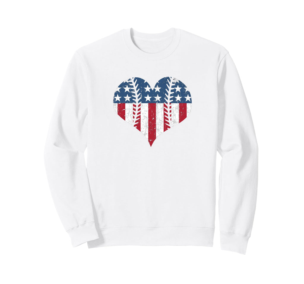 Love Baseball Heart Laces American Sweatshirt - Minimalist Print Men Women - T-Shirt, Sweatshirt, Hoodie