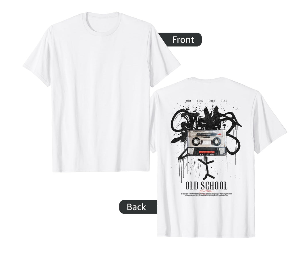 Back Streetwear Old School Music Tape T-Shirt - Custom Art Print Men Women - T-Shirt, Sweatshirt, Hoodie