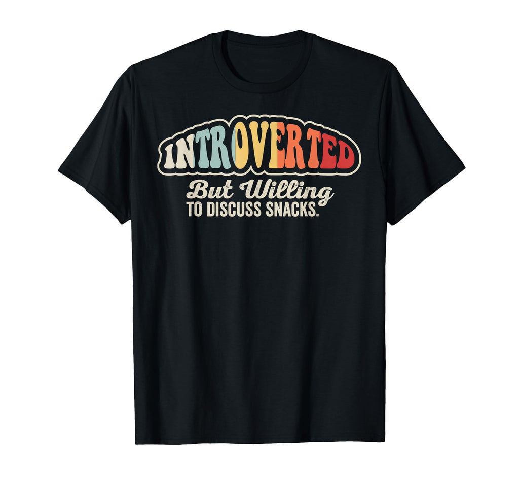 Funny Introvert Discuss Snacks 70S T-Shirt - Graphic Print Unisex - T-Shirt, Sweatshirt, Hoodie