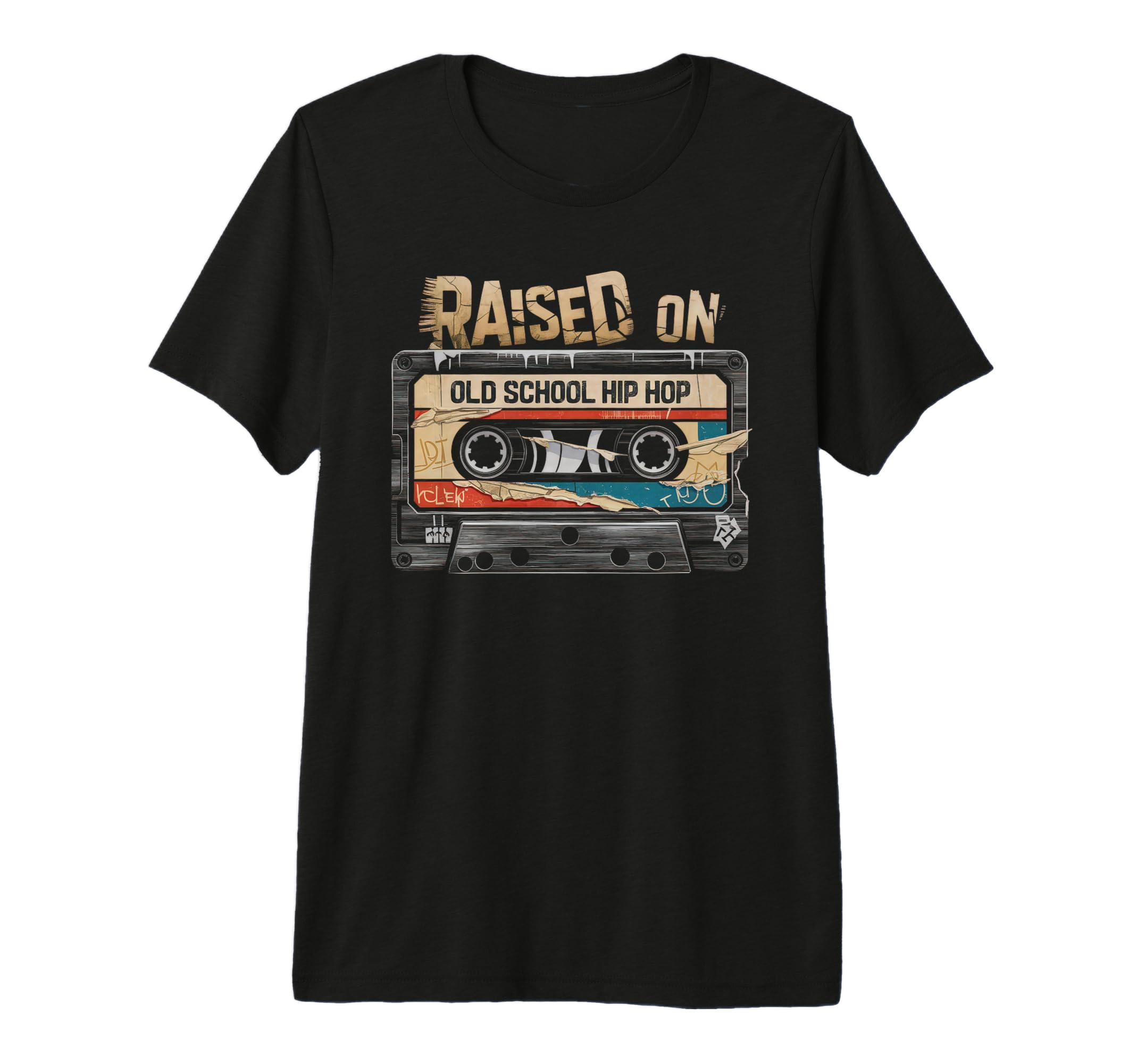 Raised Old School Hip Hop Cassette T-Shirt - Streetwear Style Unisex - T-Shirt, Sweatshirt, Hoodie
