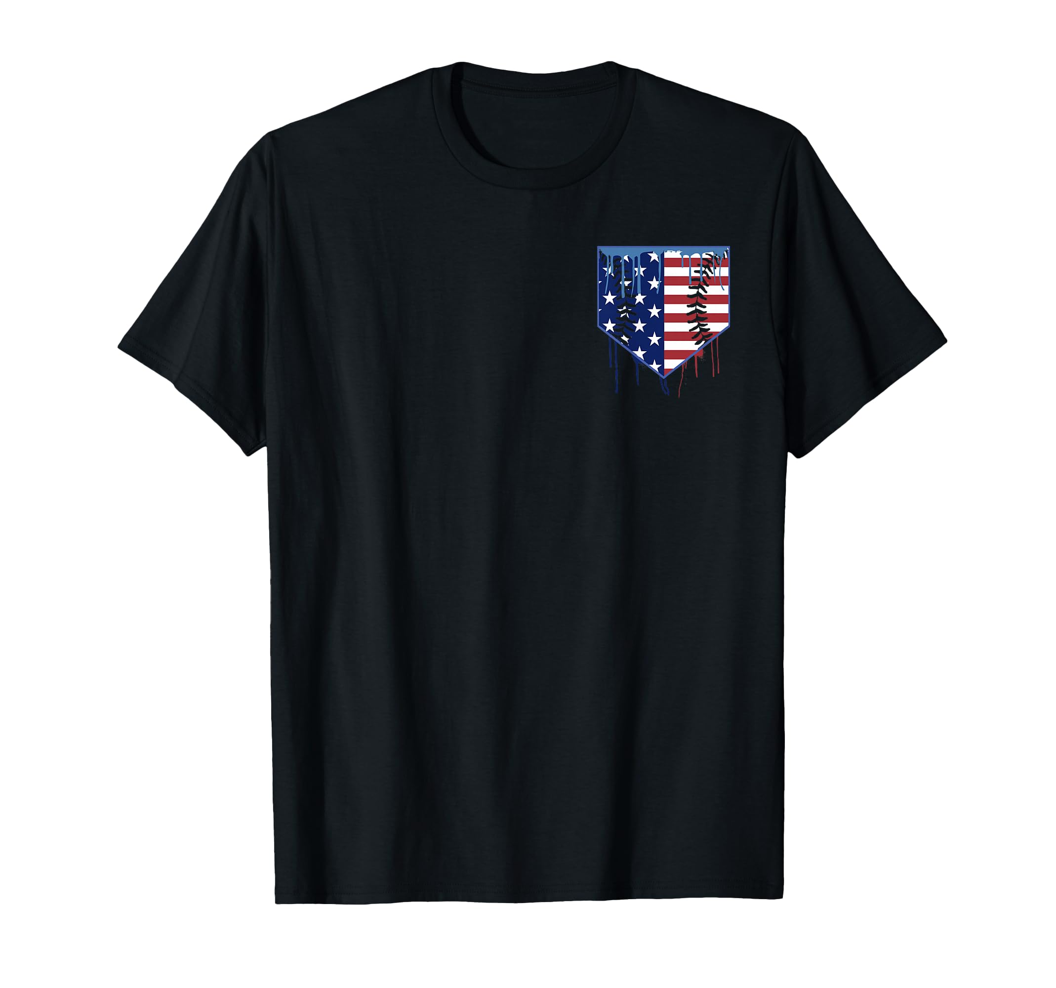 Baseball Drip Memorial Day Patriotic T-Shirt - Custom Art Print for Adults - T-Shirt, Sweatshirt, Hoodie