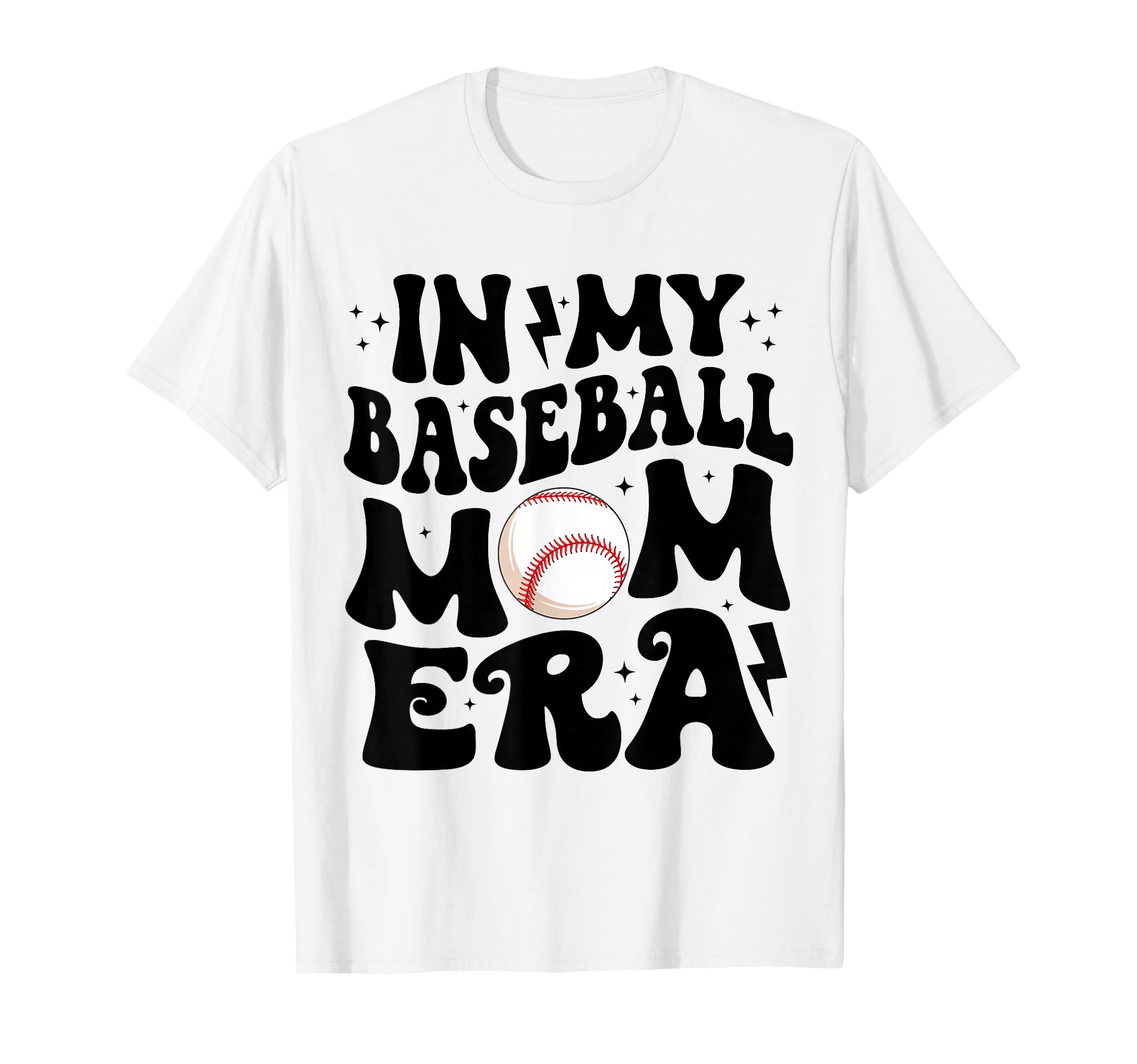 My Baseball Mom Era Groovy Baseball T-Shirt - Minimalist Print Men Women - T-Shirt, Sweatshirt, Hoodie