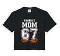 Proud Mom Baseball Player Number 67 Sweatshirt - Minimalist Print Unisex - T-Shirt, Sweatshirt, Hoodie