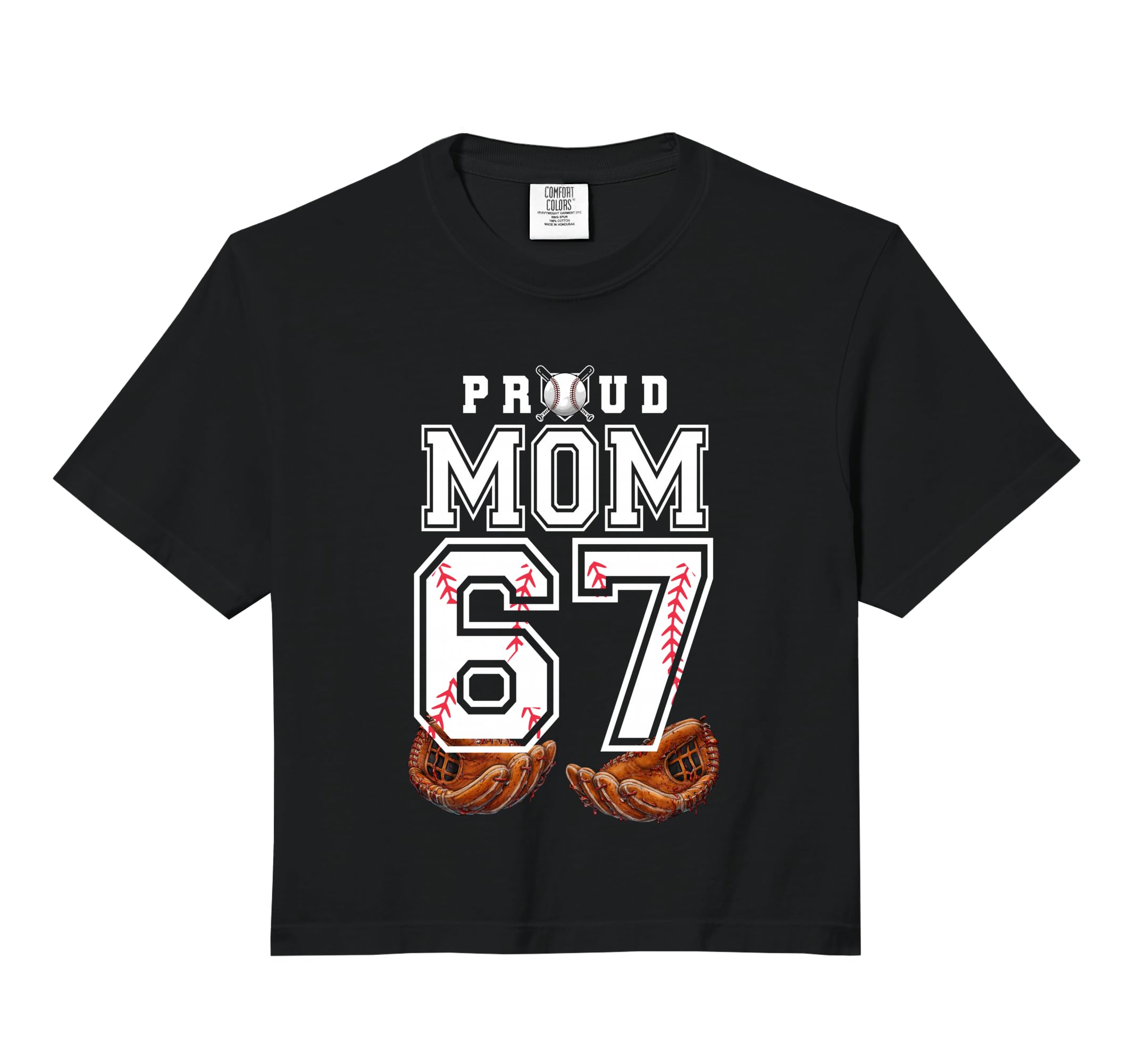 Proud Mom Baseball Player Number 67 Sweatshirt - Minimalist Print Unisex - T-Shirt, Sweatshirt, Hoodie