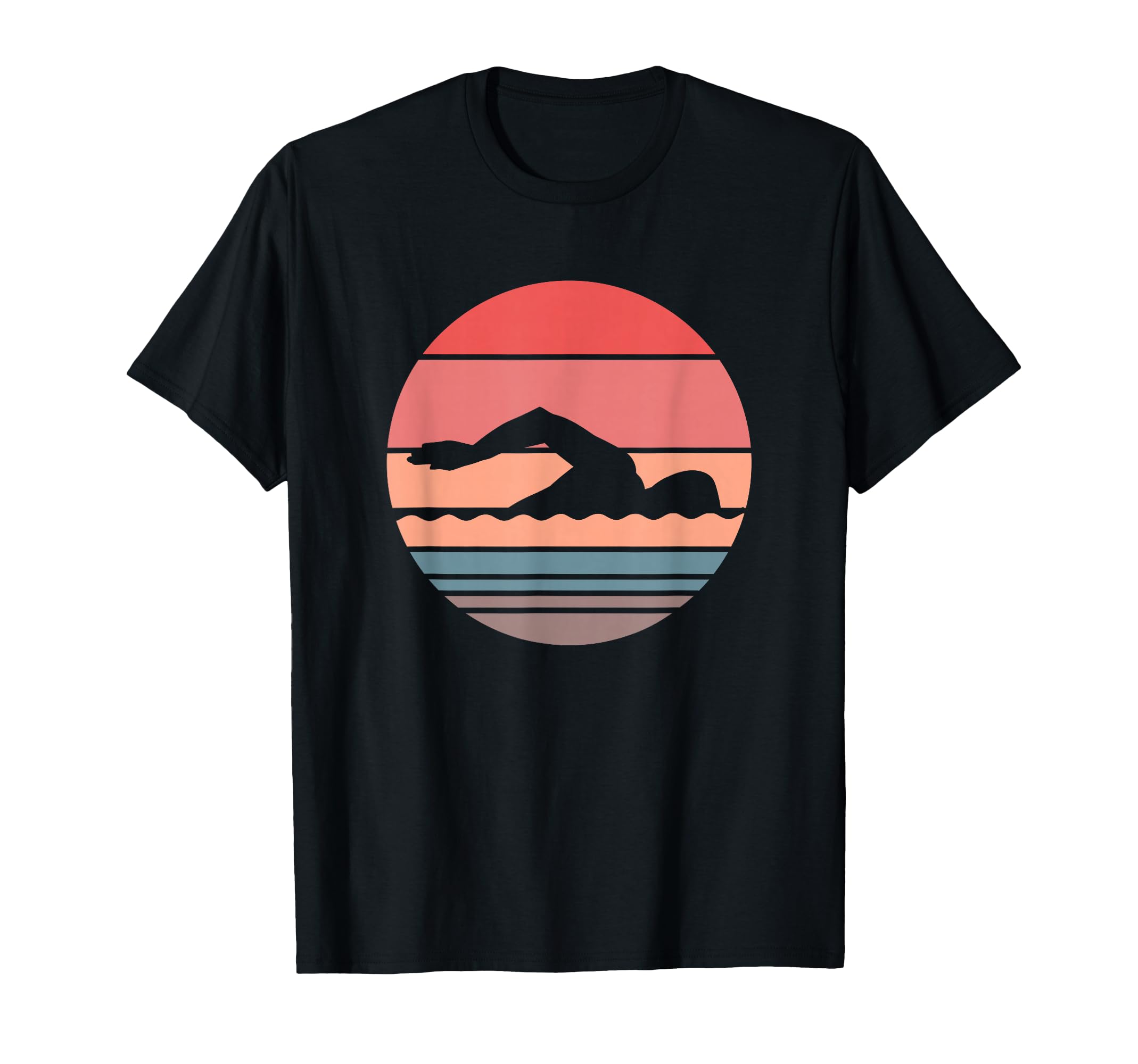 Swimming Sunset Swimmer T-Shirt - Unique Graphic for Adults - T-Shirt, Sweatshirt, Hoodie