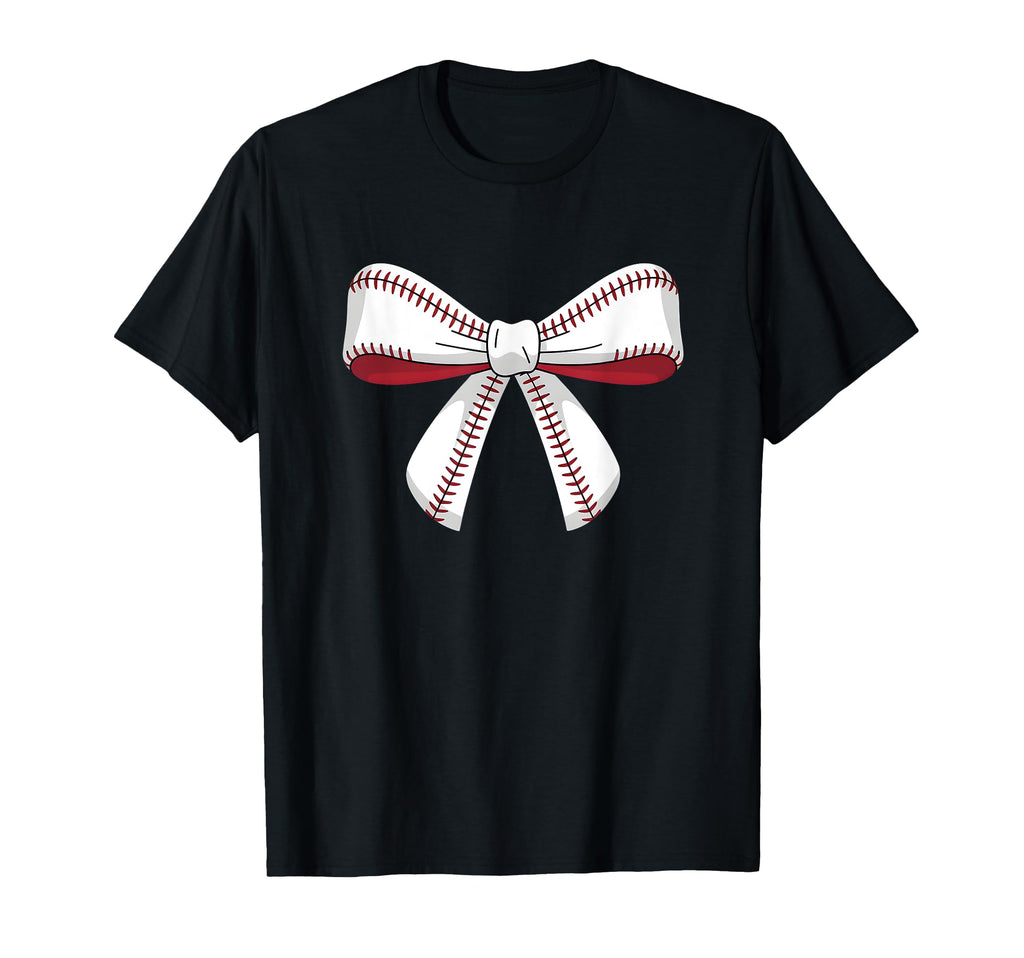 Baseball Bow Baseball Mom Mama T-Shirt - Custom Art Print for Adults - T-Shirt, Sweatshirt, Hoodie