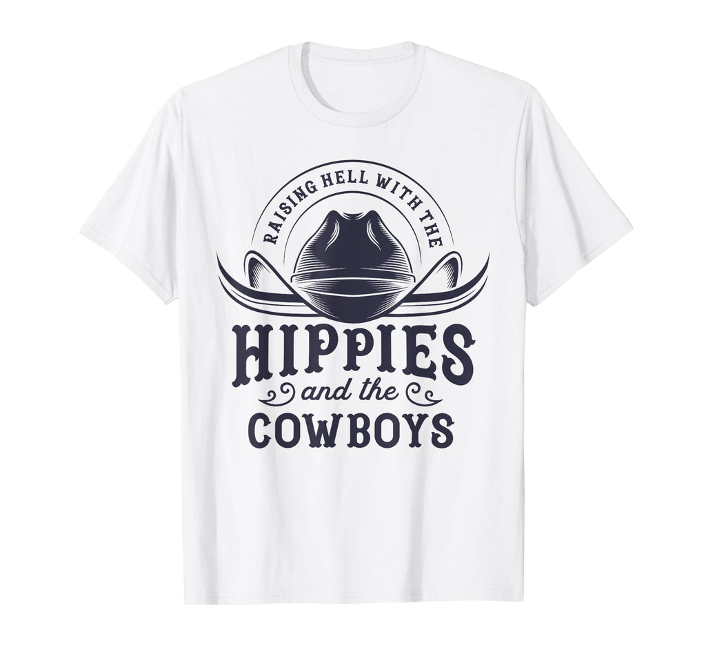 Hippies And Cowboys Cowgirls 70S T-Shirt - Custom Art Print for Adults - T-Shirt, Sweatshirt, Hoodie