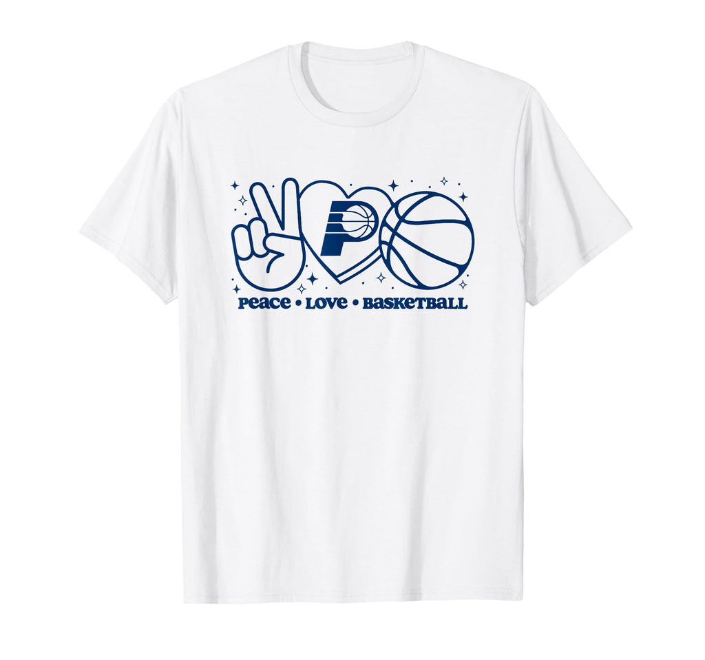 Nba Indiana Pacers Peace Love Basketball T-Shirt - Graphic Print Men Women - T-Shirt, Sweatshirt, Hoodie