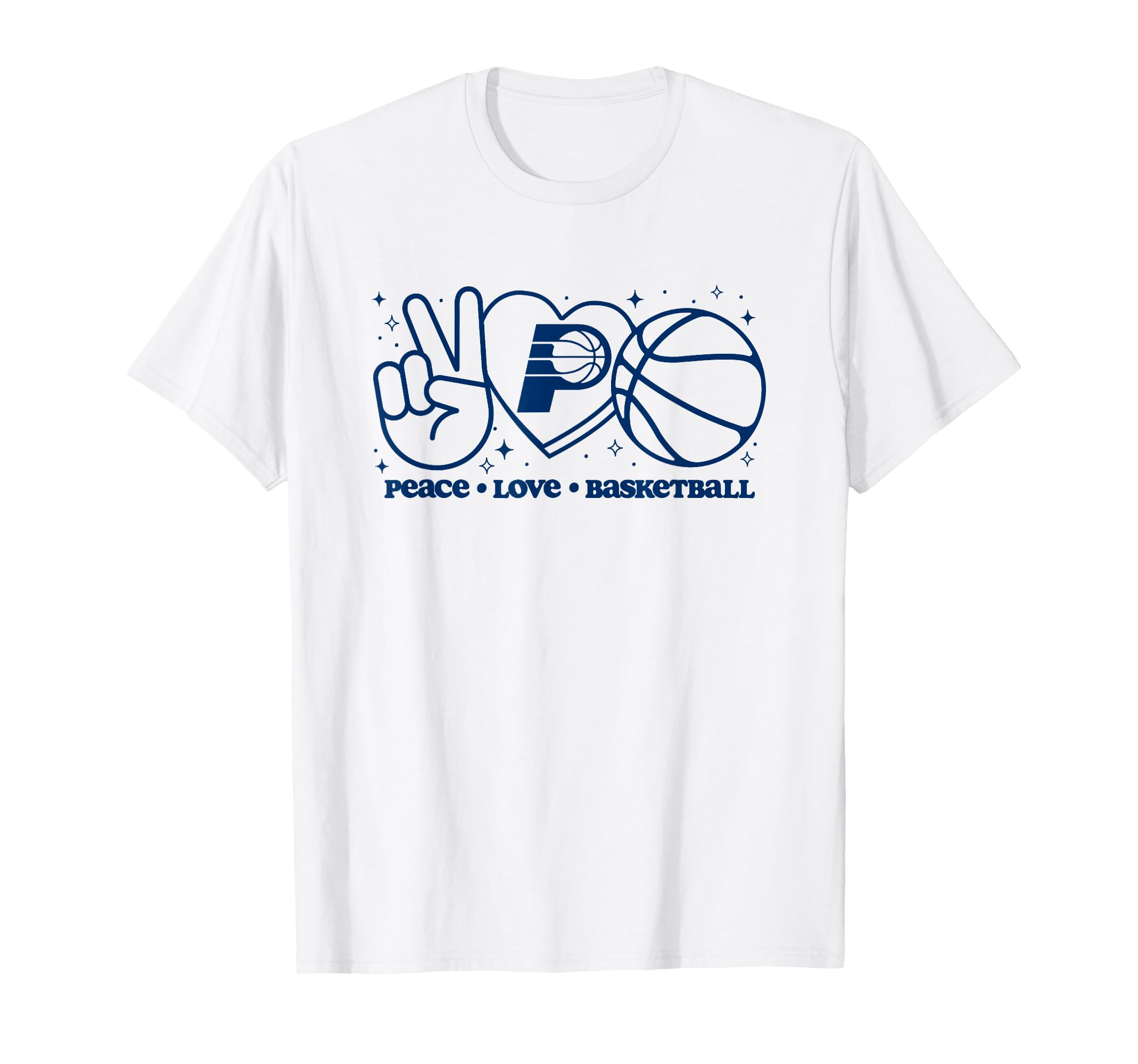 Nba Indiana Pacers Peace Love Basketball T-Shirt - Graphic Print Men Women - T-Shirt, Sweatshirt, Hoodie
