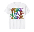 Groovy Peace Love Yearbook Publication T-Shirt - Aesthetic Graphic Unisex - T-Shirt, Sweatshirt, Hoodie