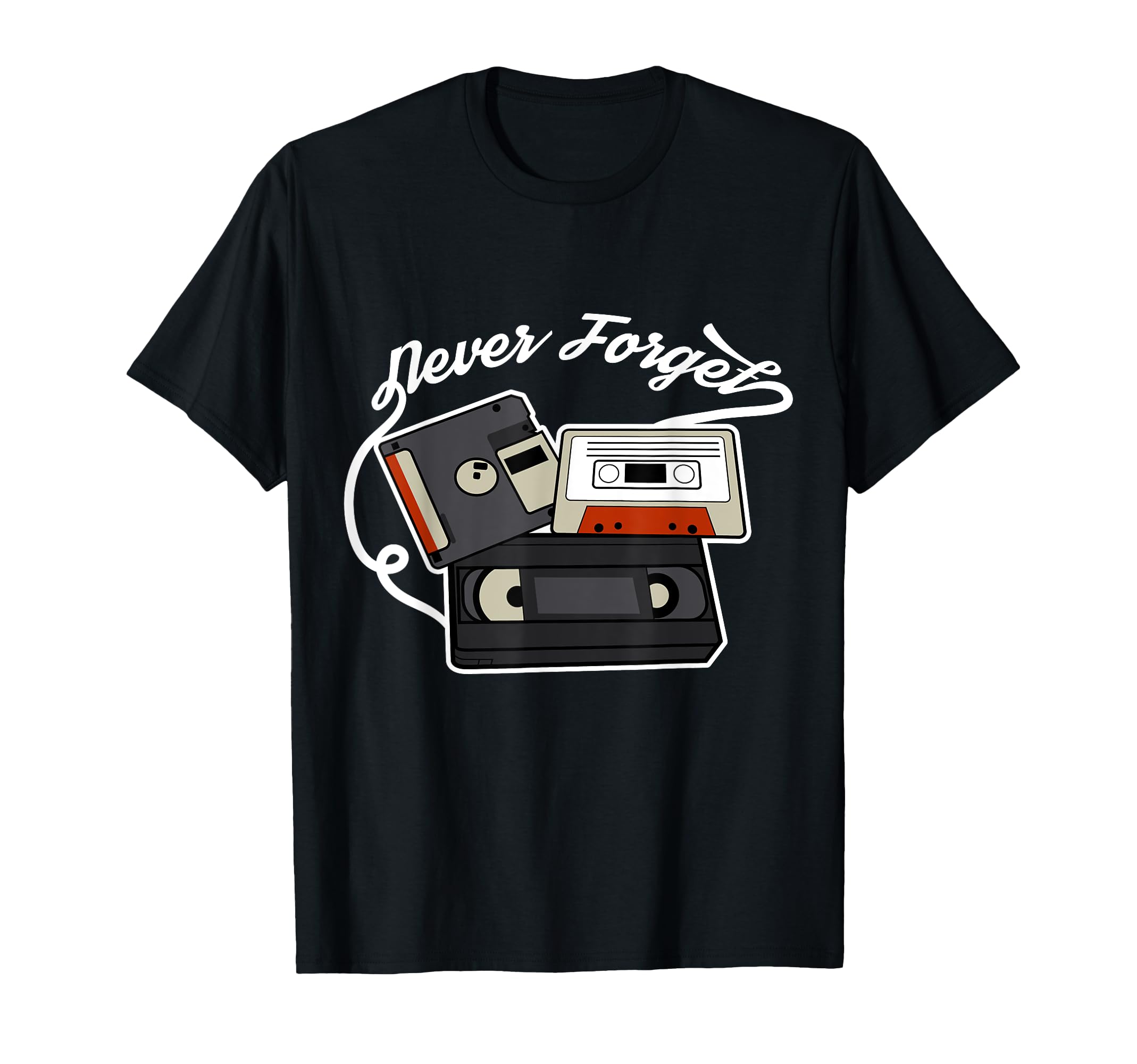 Never Forget Vhs Floppy Disc And T-Shirt - Aesthetic Graphic for Adults - T-Shirt, Sweatshirt, Hoodie