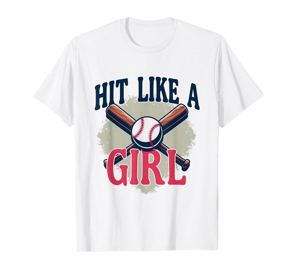 Hit Like Womens Baseball T-Shirt - Fun Novelty Design for Adults - T-Shirt, Sweatshirt, Hoodie