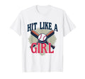 Hit Like Womens Baseball T-Shirt - Fun Novelty Design for Adults - T-Shirt, Sweatshirt, Hoodie