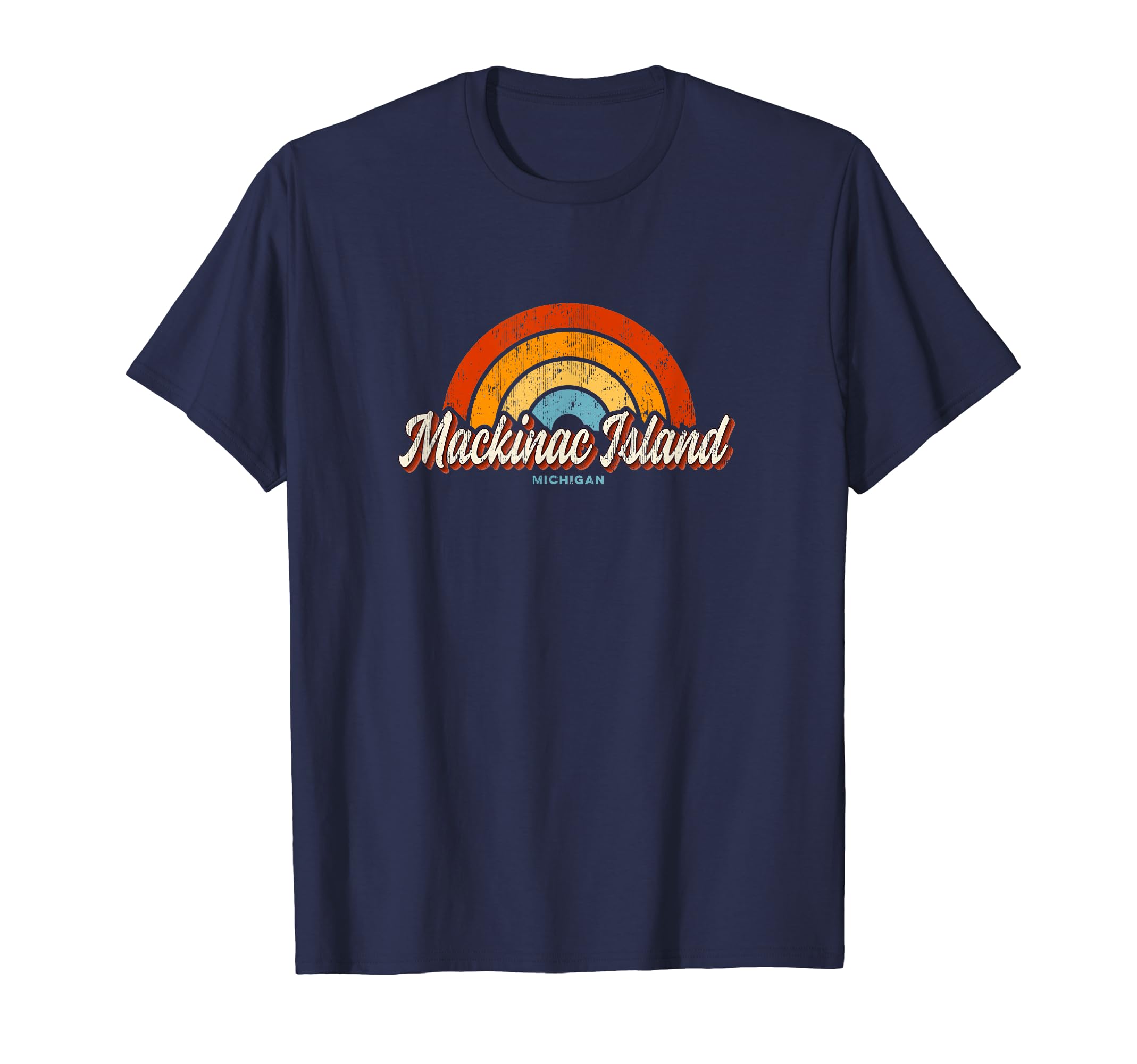 Mackinac Island Michigan Mi Rainbow T-Shirt - Minimalist Print Men Women - T-Shirt, Sweatshirt, Hoodie