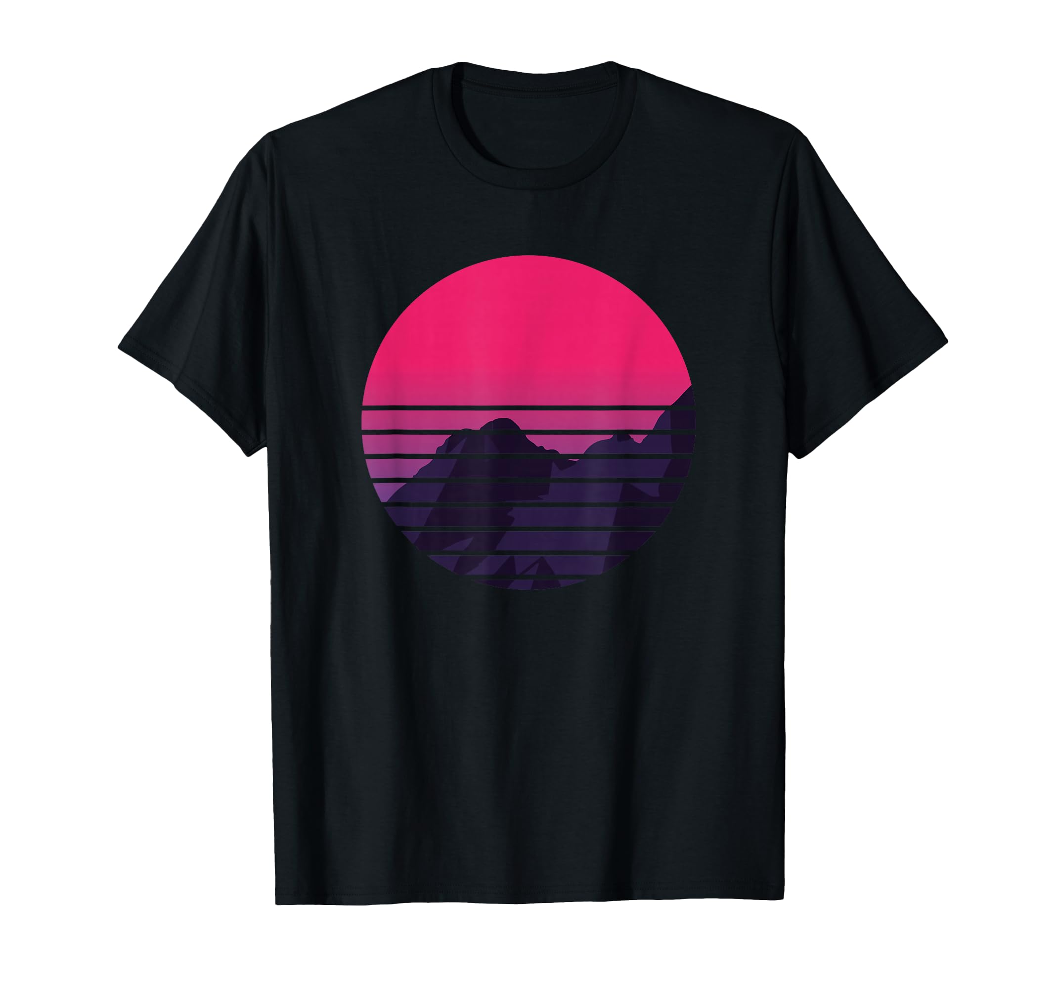 Sunset Mountain Vaporwave Retrowave T-Shirt - Graphic Print Men Women - T-Shirt, Sweatshirt, Hoodie