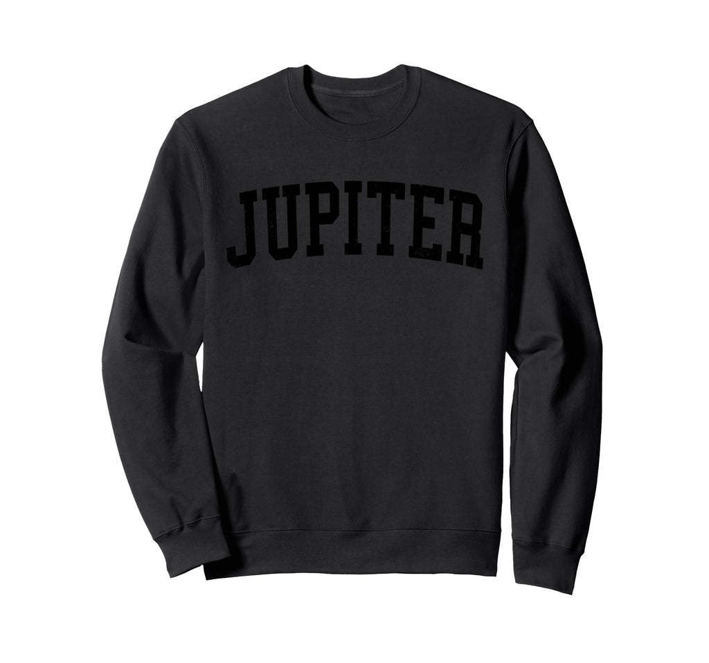 Jupiter Fl Distressed Black Sweatshirt - Minimalist Print for Adults - T-Shirt, Sweatshirt, Hoodie