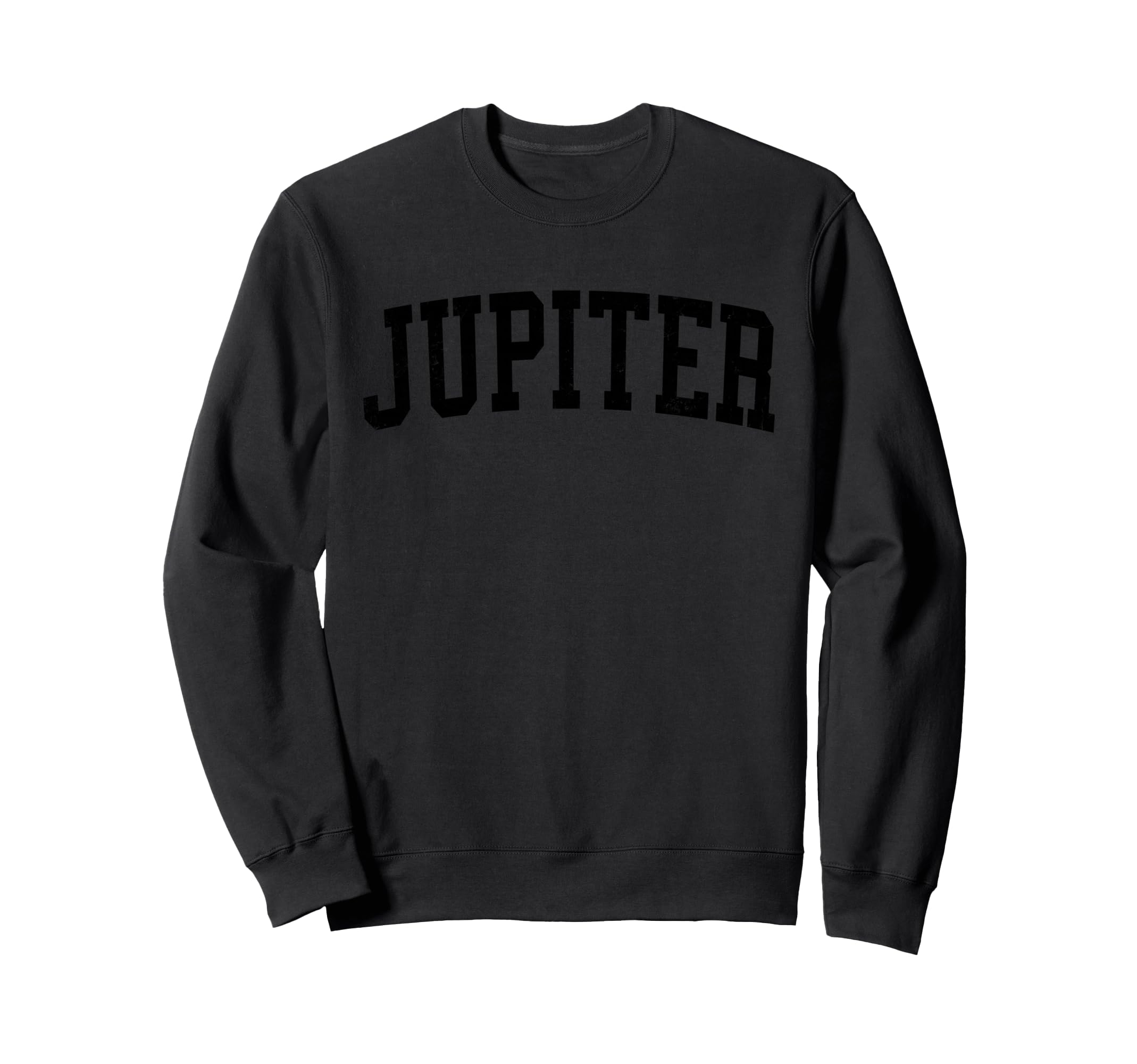 Jupiter Fl Distressed Black Sweatshirt - Minimalist Print for Adults - T-Shirt, Sweatshirt, Hoodie
