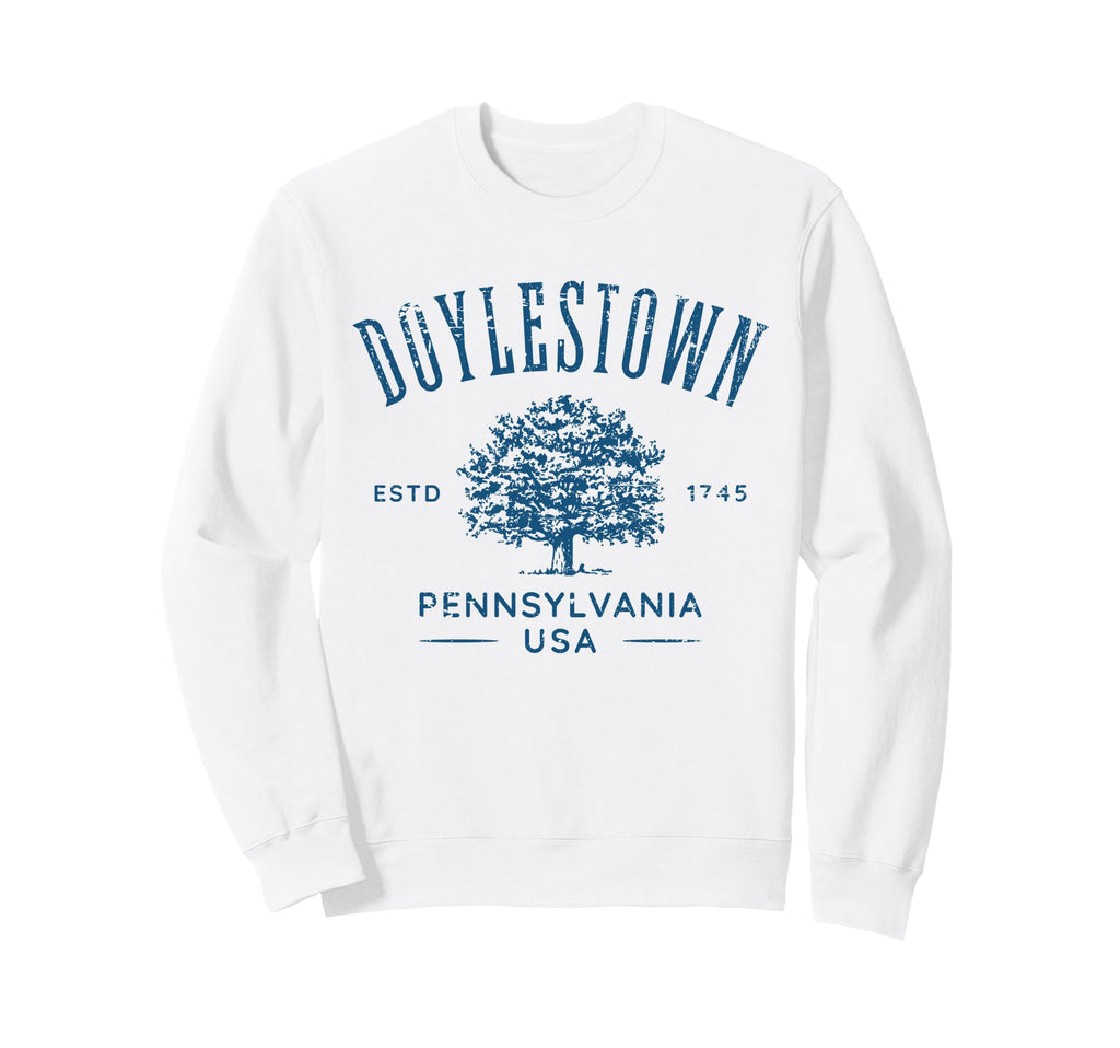 Doylestown Pa Distressed Souvenir Sweatshirt - Custom Art Print for Adults - T-Shirt, Sweatshirt, Hoodie